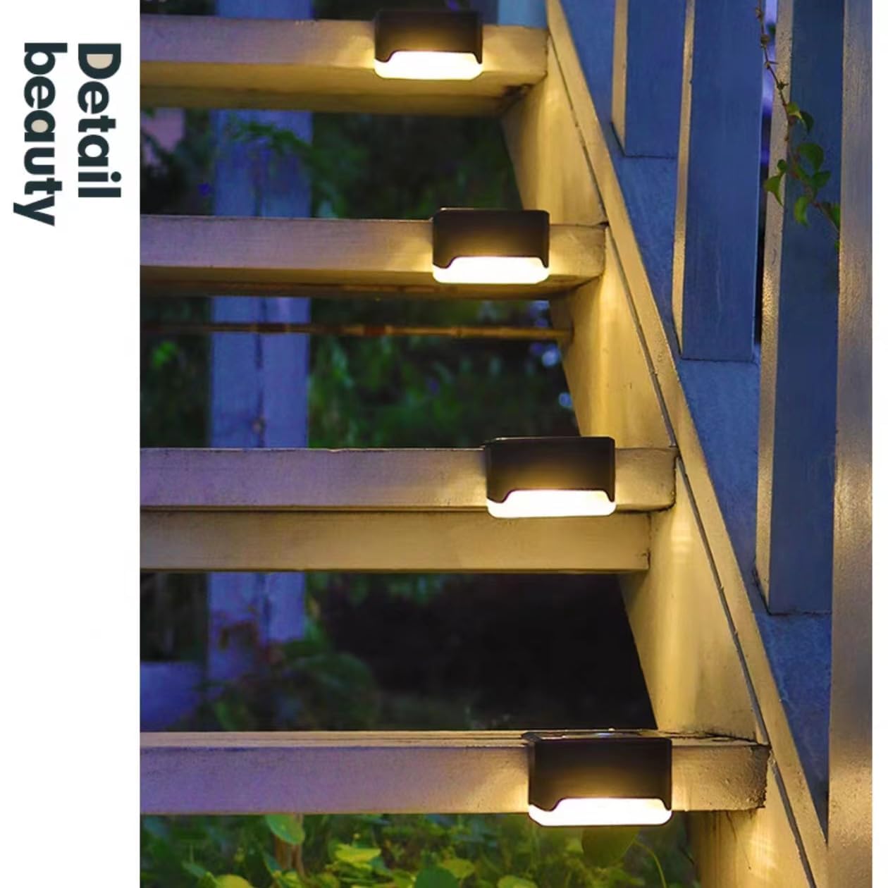8 Pack Solar Deck Lights Outdoor - Waterproof LED Pathway Lights for Poolside, Deck, Stairway & Garden Decoration (Black Shell, Warm White) - Perfect for Patio, Walkway & Landscape Lighting at Night