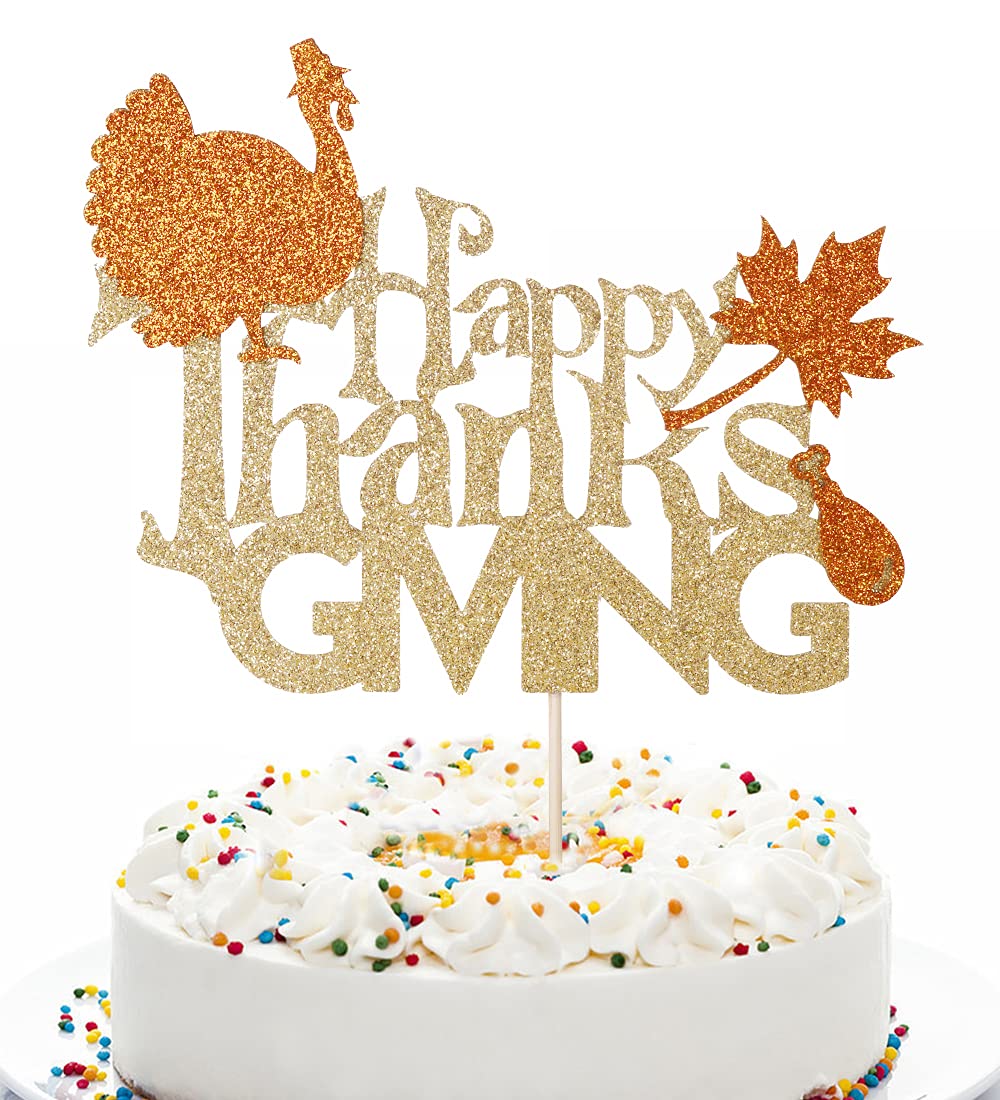 Thanksgiving Cake Topper - Turkey & Maple Leaf Cake Decorations for Thanksgiving Party | Perfect for Holiday Desserts, Festive Celebrations & Family Gatherings