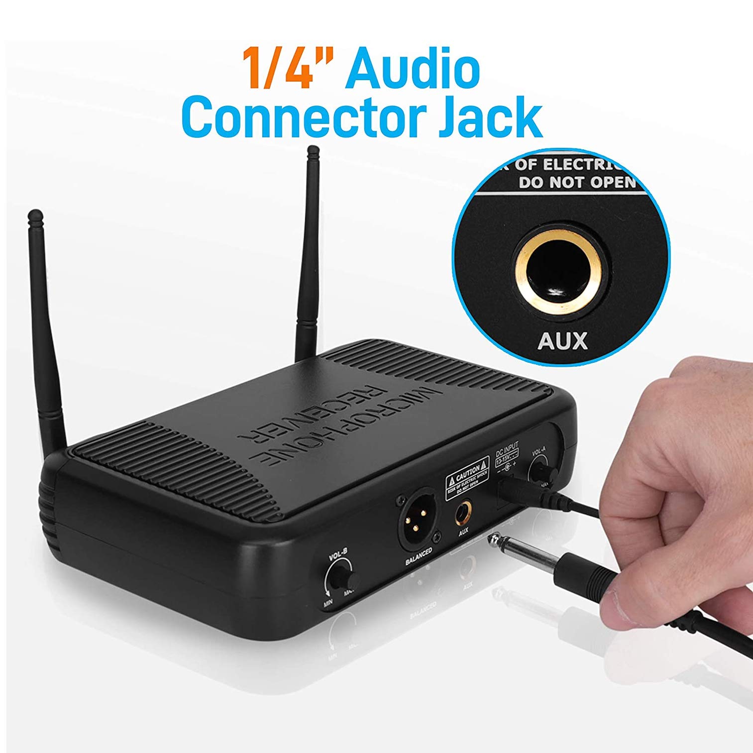 Pyle Professional Wireless Handheld Microphone System - Dual UHF Band Wireless Mic with 2 Handheld Mics, 8 Selectable Frequencies, Independent Volume Control | Ideal for Karaoke, Live Performances, Public Speaking & Events