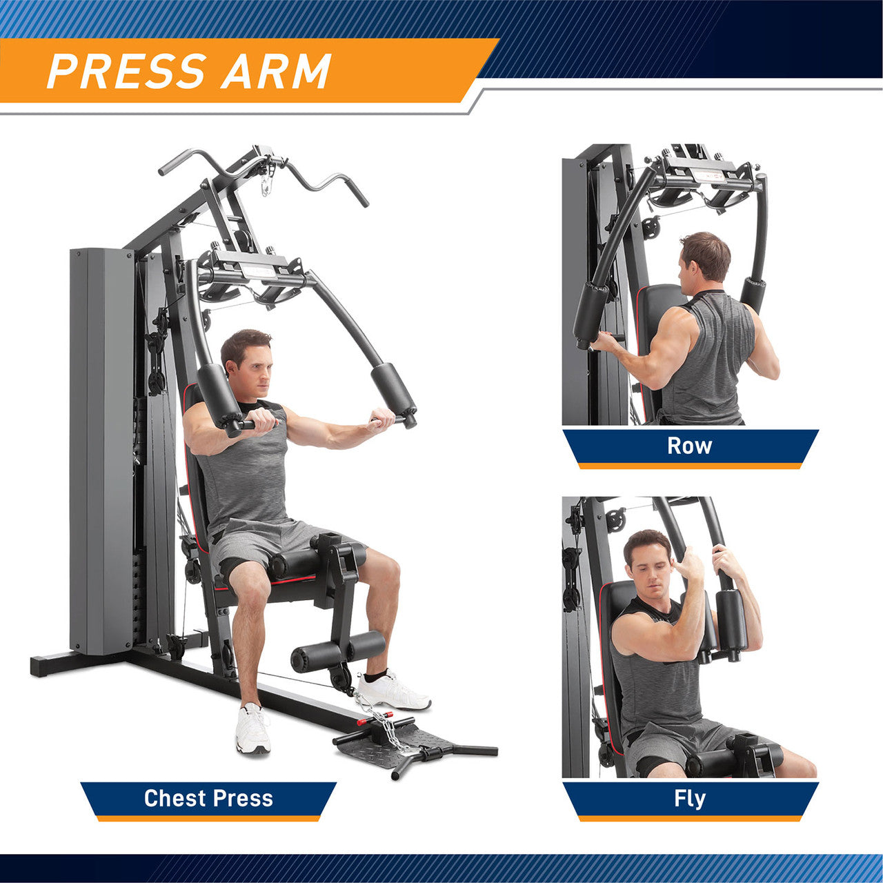 Marcy Club 200lb Home Gym System with Weight Bench & Leg Developer - MKM 81010 for Full Body Workout at Home | Strength Training Equipment for Men & Women | Perfect for Small Spaces & Home Fitness