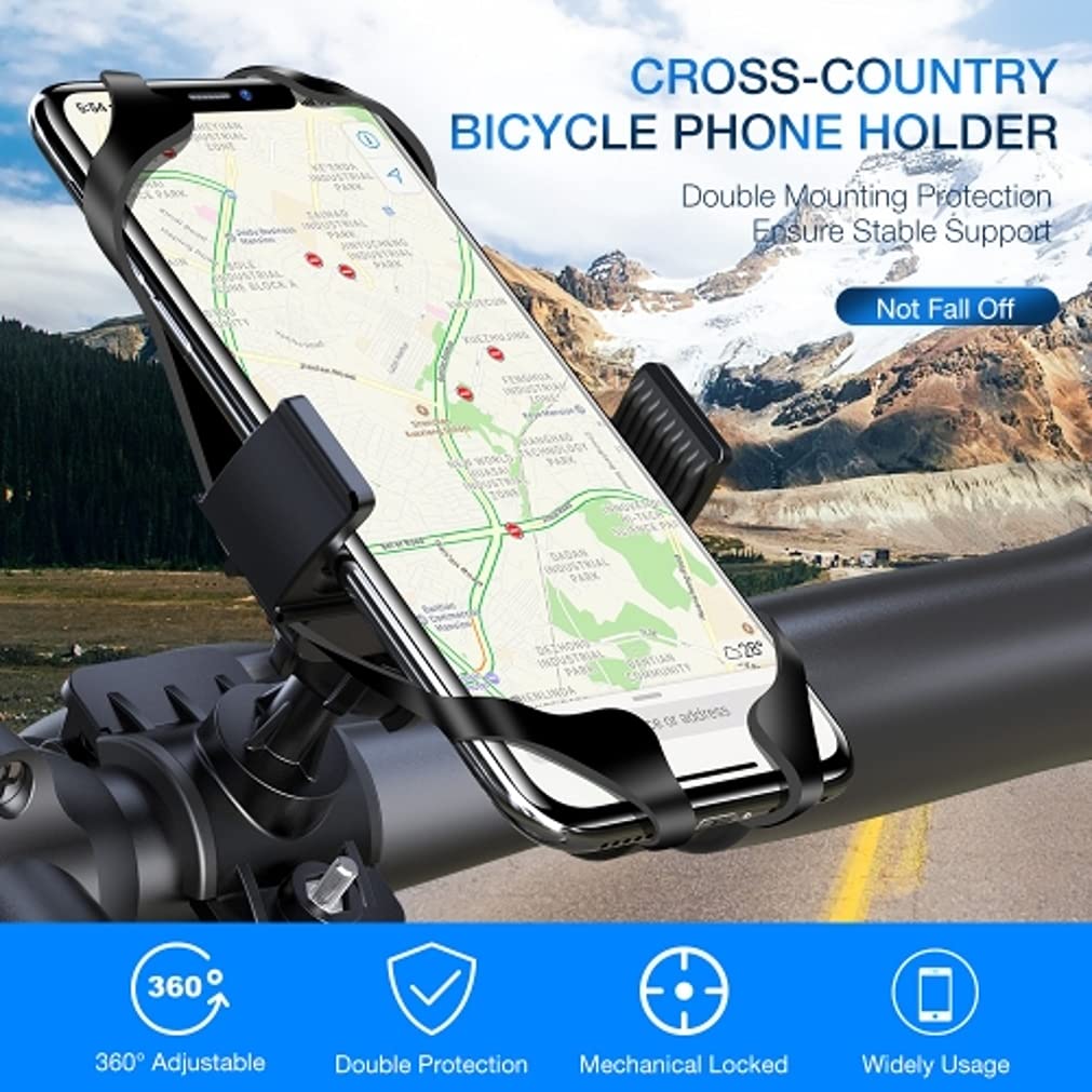 Shockproof Bike Phone Mount for Samsung Galaxy S24/S23/S22/S21/S20/FE/Plus/Ultra - Non-Slip Silicone Handlebar Holder for Cycling, Commuting & Outdoor Adventures