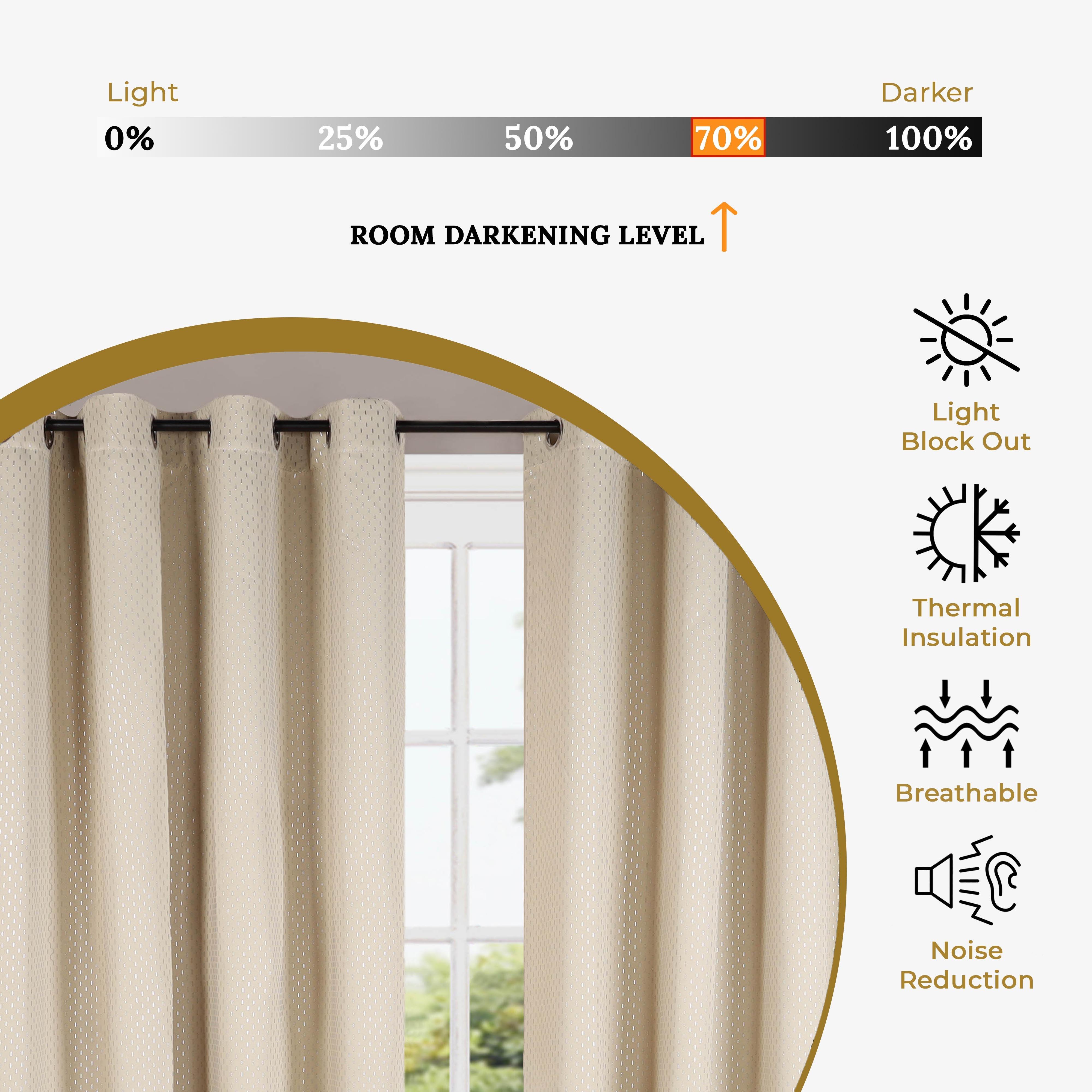 Blackout Curtain Panels Set - Solid Shimmer Grommet Window Drapes for Bedroom & Living Room - Light Blocking Thermal Insulated Room Darkening Curtains for Home Decor