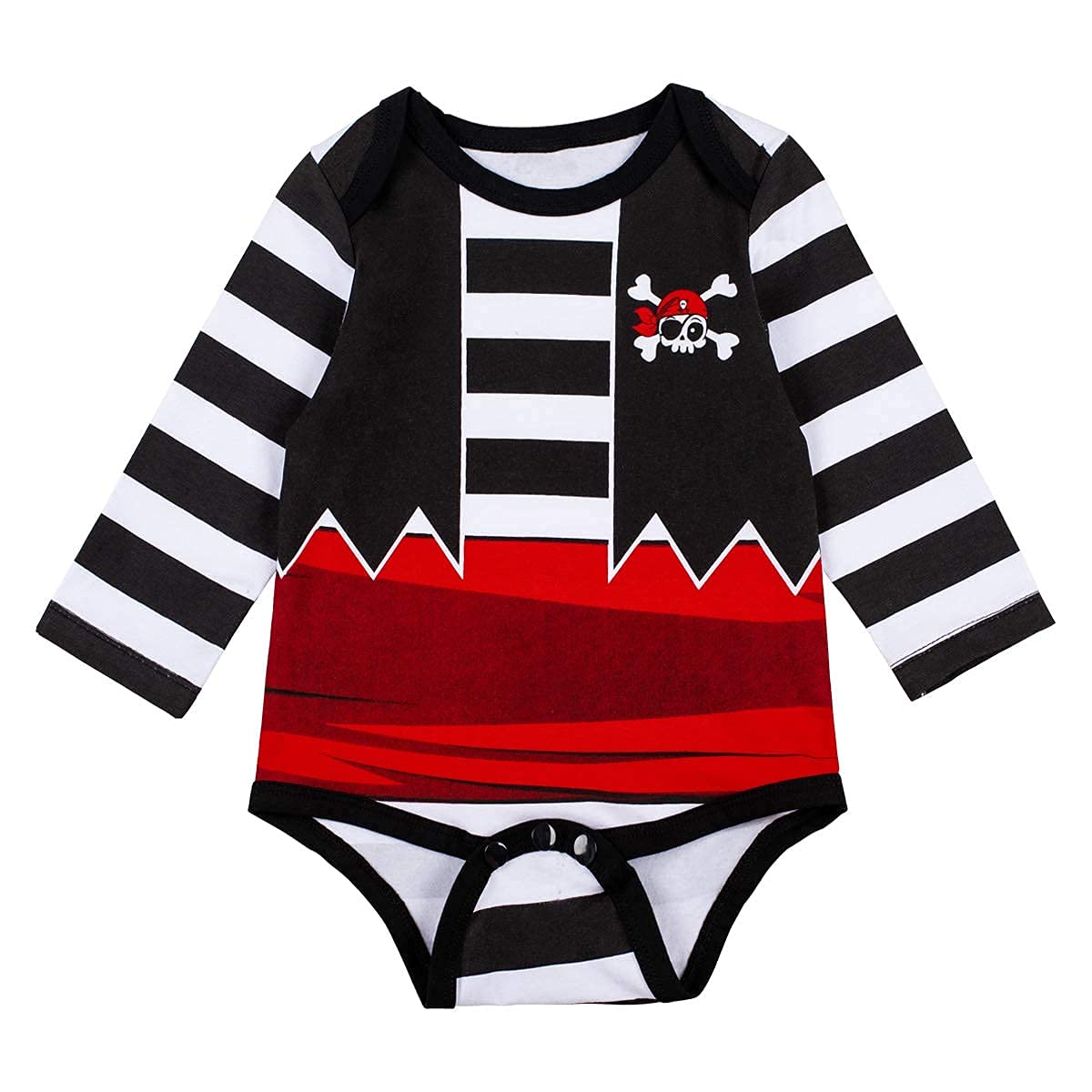 **Baby Boys Pirate Costume for Halloween - Infant Buccaneer Outfit with Hat & Vest - Perfect for Halloween Parties, Dress-Up & Photo Shoots**