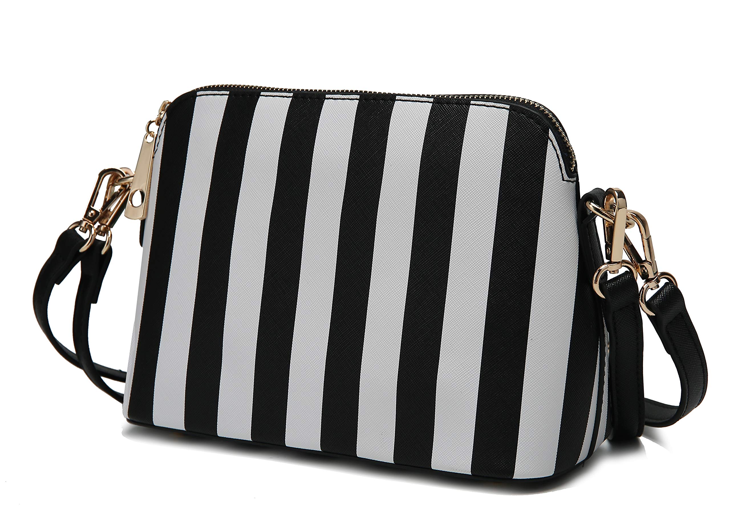 MKF Women's Crossbody Bag - PU Leather Handbag with Triple Compartment & Adjustable Shoulder Strap - Perfect for Work, Travel & Everyday Use
