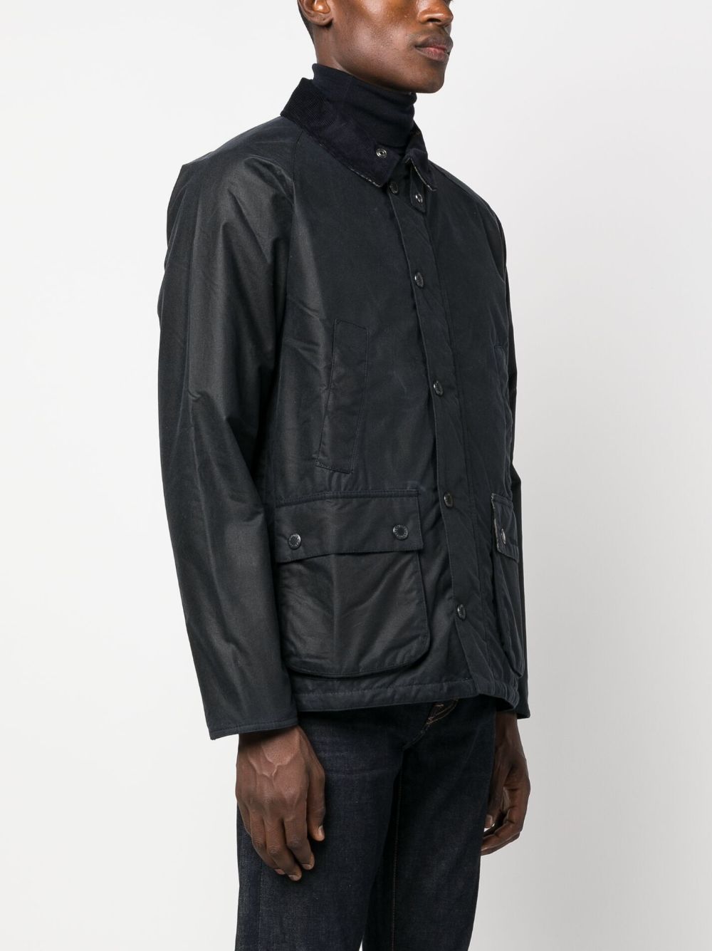 Barbour Men's Waxed Cotton Jacket - Classic Blue Waterproof Outdoor Coat for Hiking, Fishing & Countryside Adventures