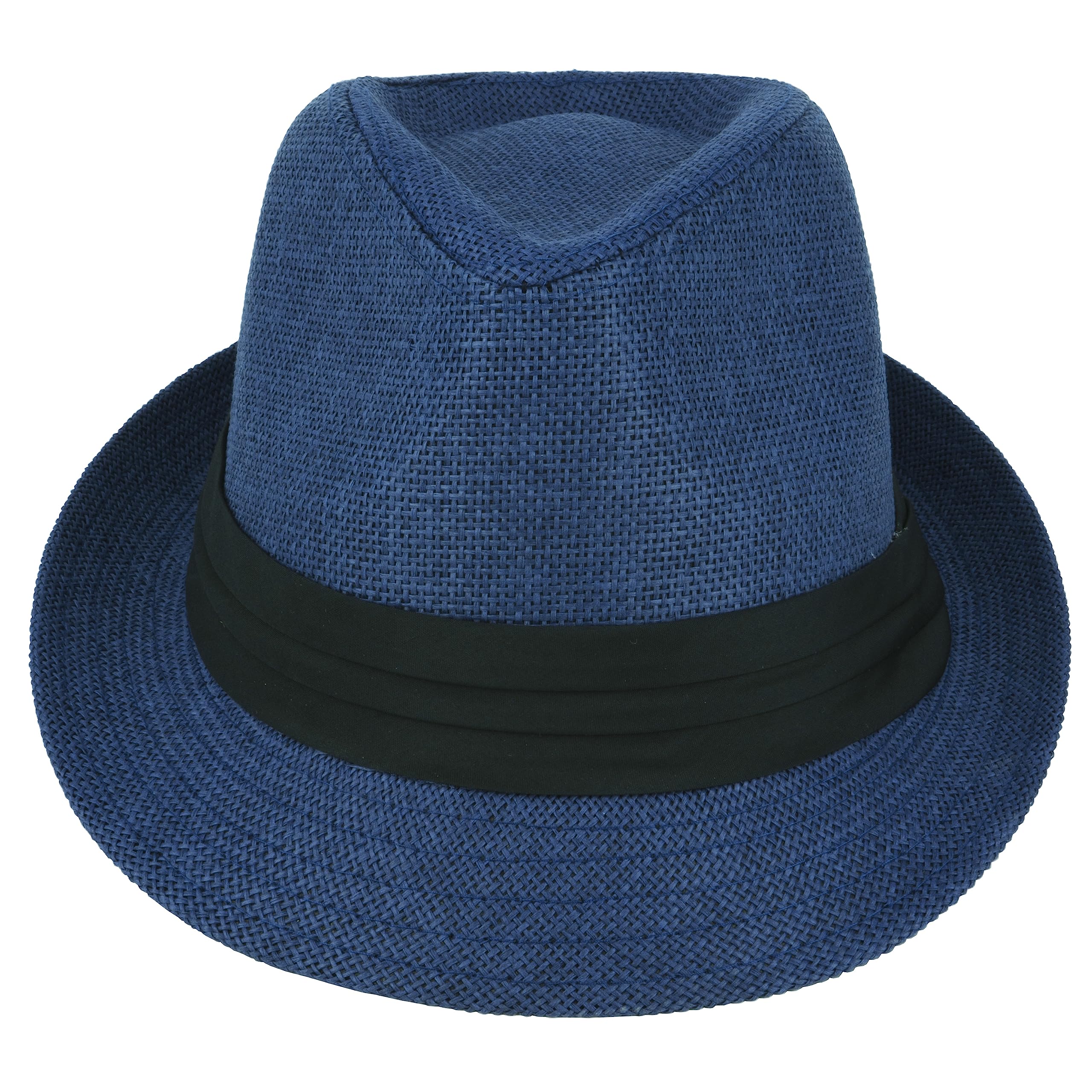 Stylish Panama Straw Fedora Hat for Women & Men - Breathable Summer Sun Hat with Black Band - Perfect for Beach, Travel, and Outdoor Activities
