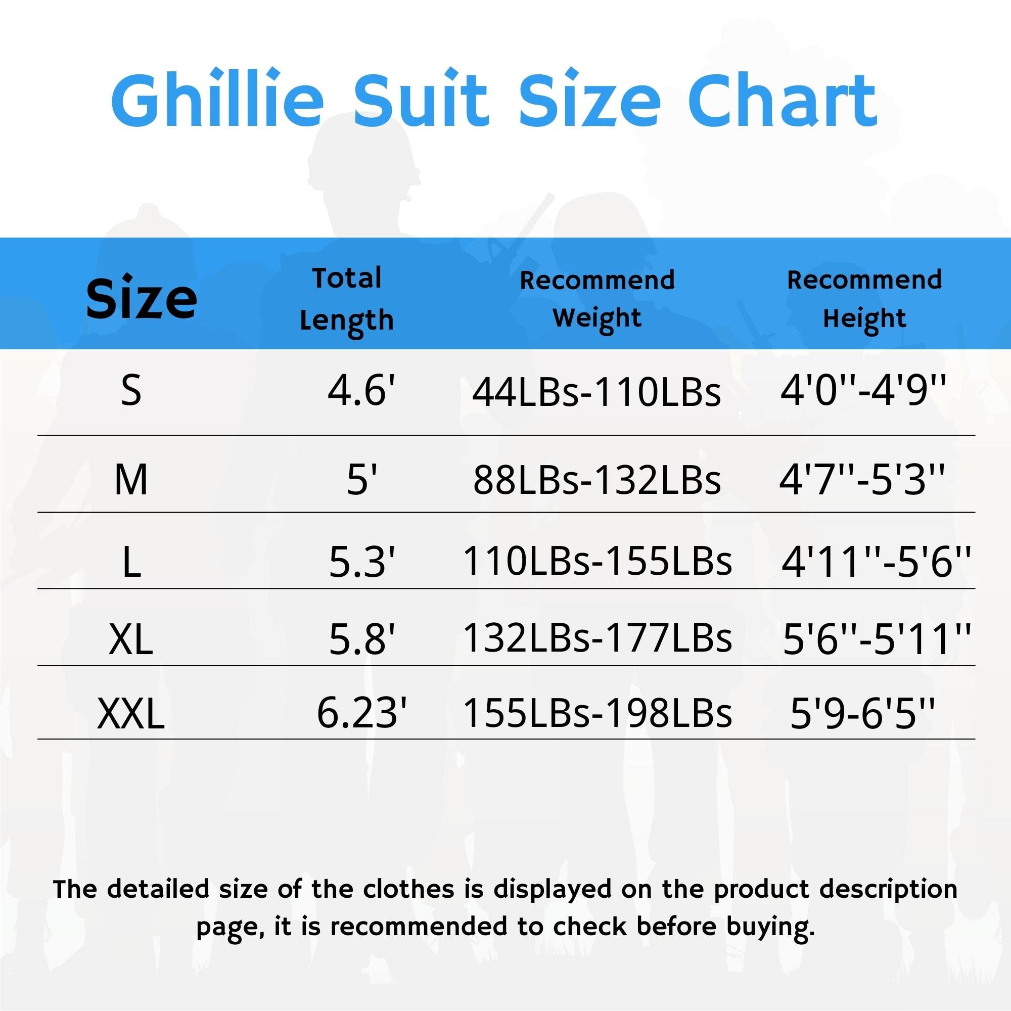 3D Camouflage Ghillie Suit for Kids & Teens - Adjustable Hunting Apparel (S/M/L/XL/XXL) - Perfect for Outdoor Hunting, Airsoft, and Wildlife Photography