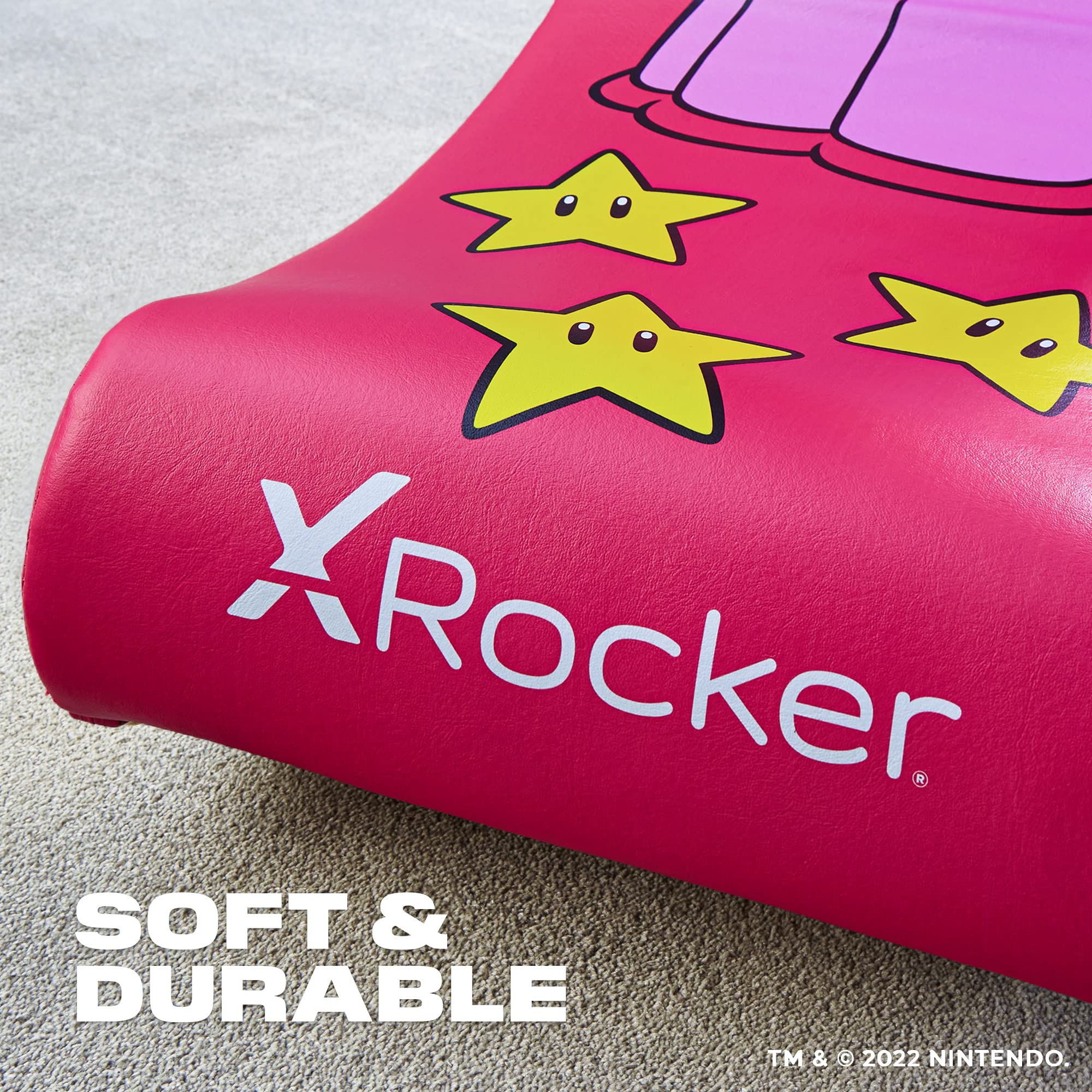 X Rocker Nintendo Video Gaming Chair for Kids 5-17 - Floor Rocker with Mario, Bowser, Peach & Luigi Designs - Perfect Gifts for Teen Gamers, Boys & Girls - Ideal for Bedroom, Game Room & Movie Nights