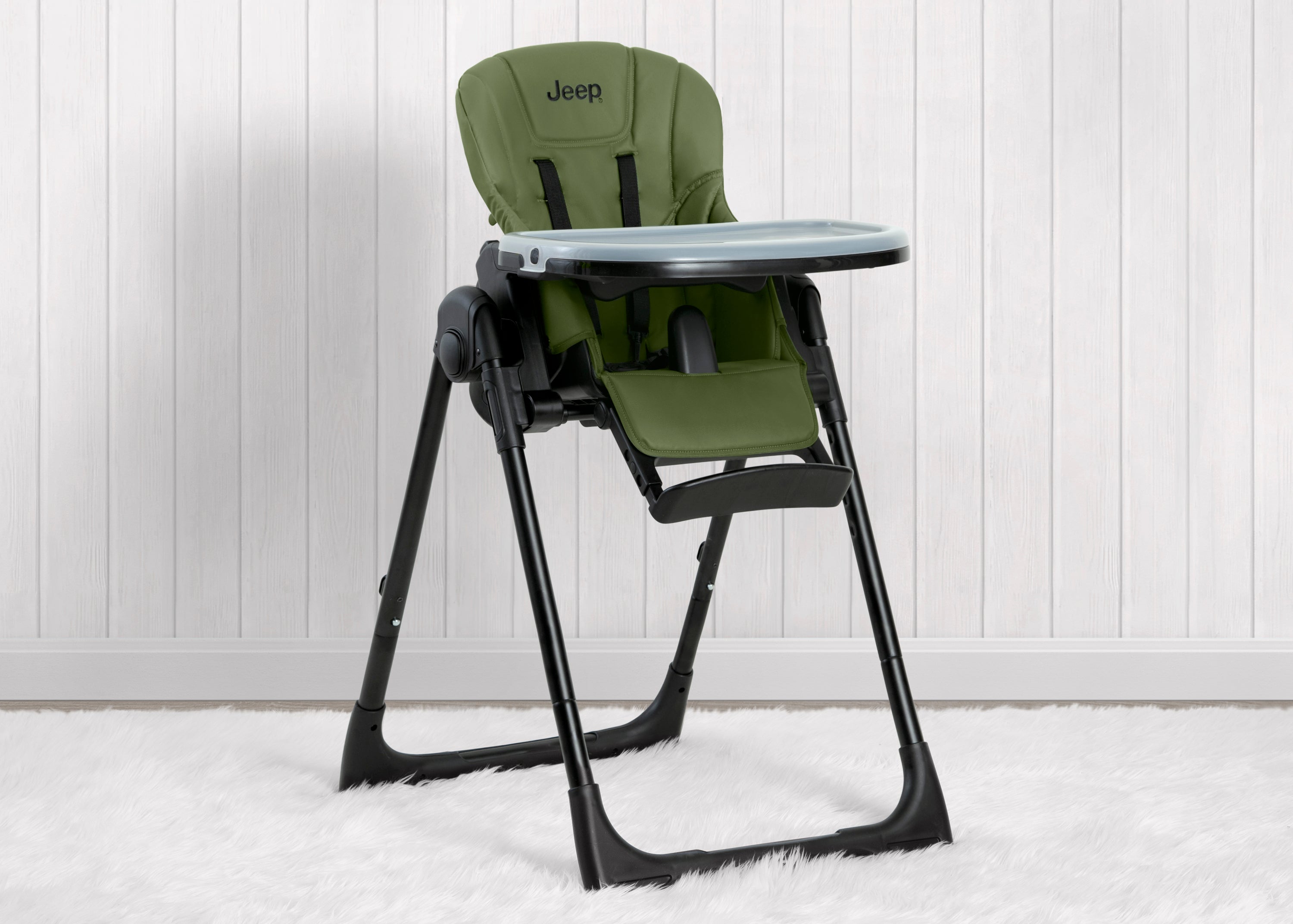 Jeep Classic Black Convertible 2 in 1 High Chair for Babies & Toddlers - Adjustable Height, Recline & Footrest - Perfect for Dining, Feeding & Playtime at Home or Restaurant
