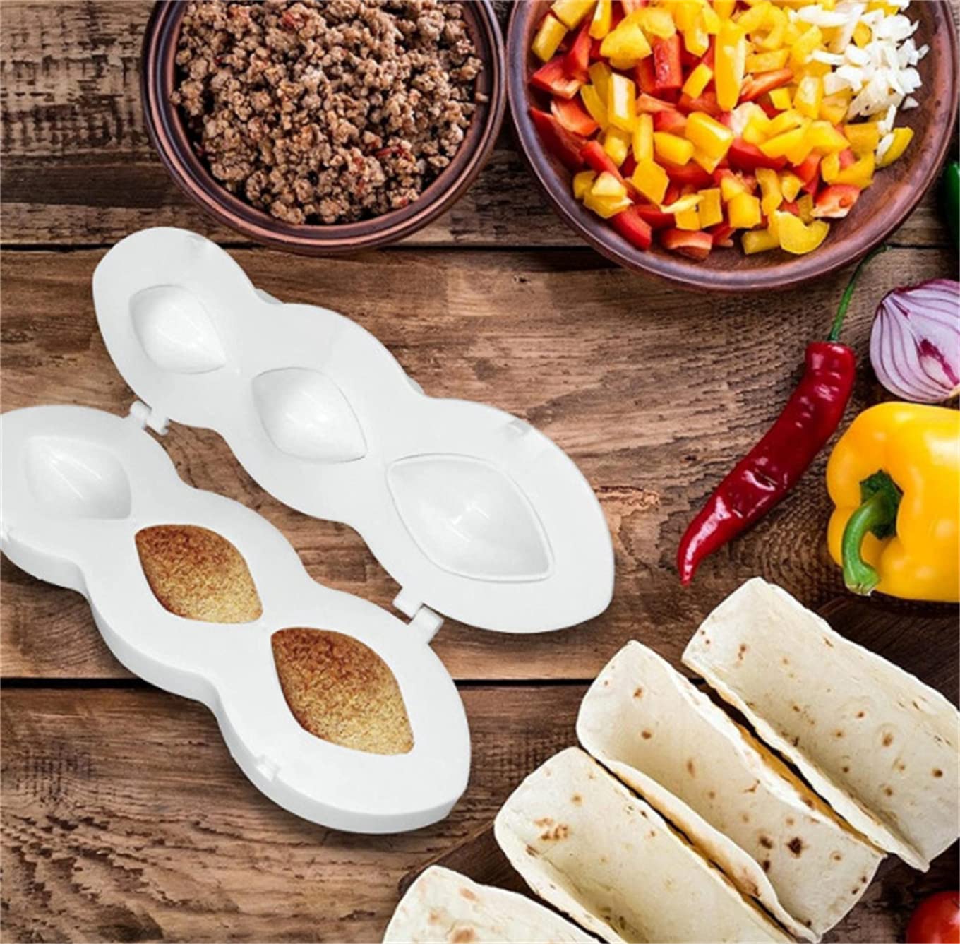 Durable 2-Piece Meatball Mold & Kibbeh Press Maker - Plastic DIY Meatloaf Press Tool for Kitchen Cooking, Fried Kibbeh Cake Making | Perfect for Home Chefs & Meal Prep (Mold, 2Pcs)