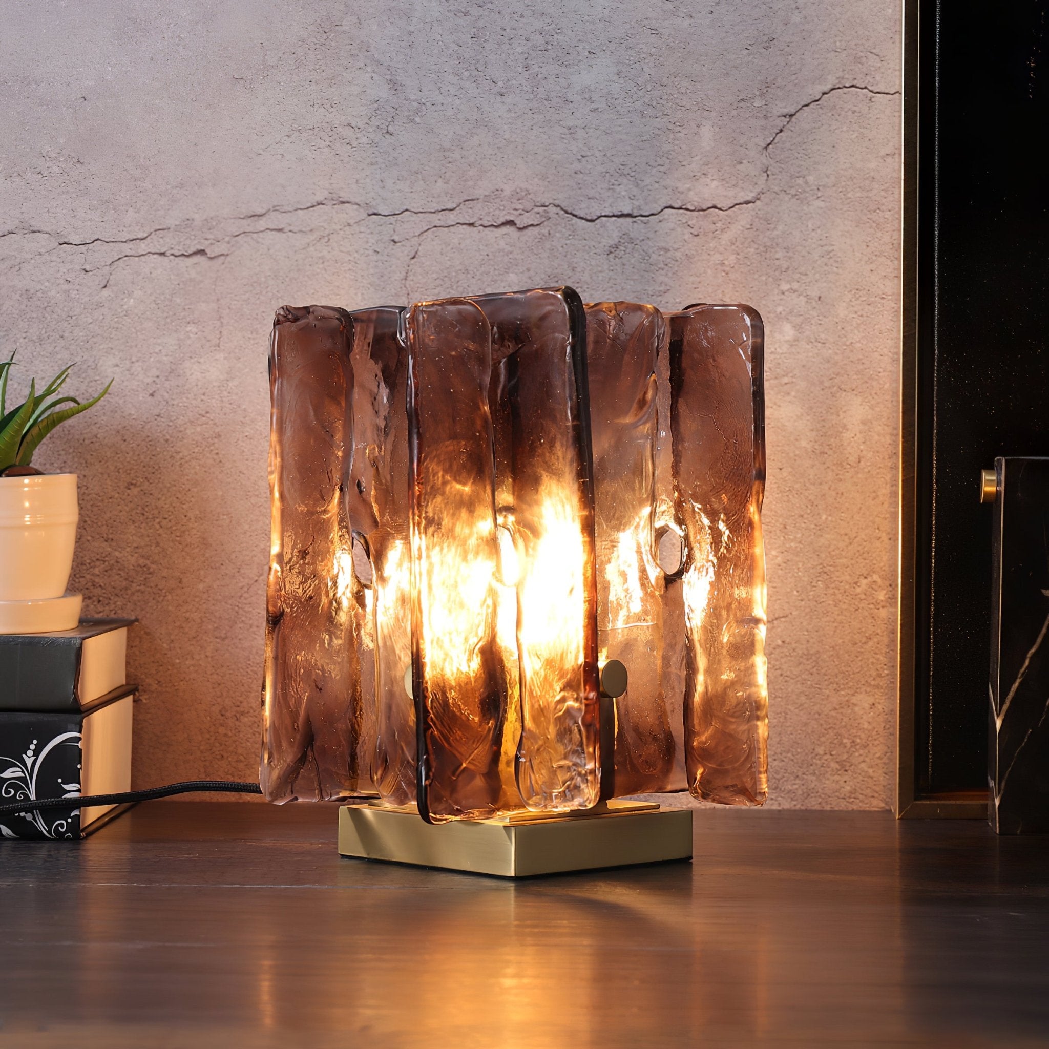 Amber Building Block Table Lamp - Creative DIY Night Light for Kids Bedroom, Study Desk & Home Decor - Perfect for Gift, Relaxation & Playtime