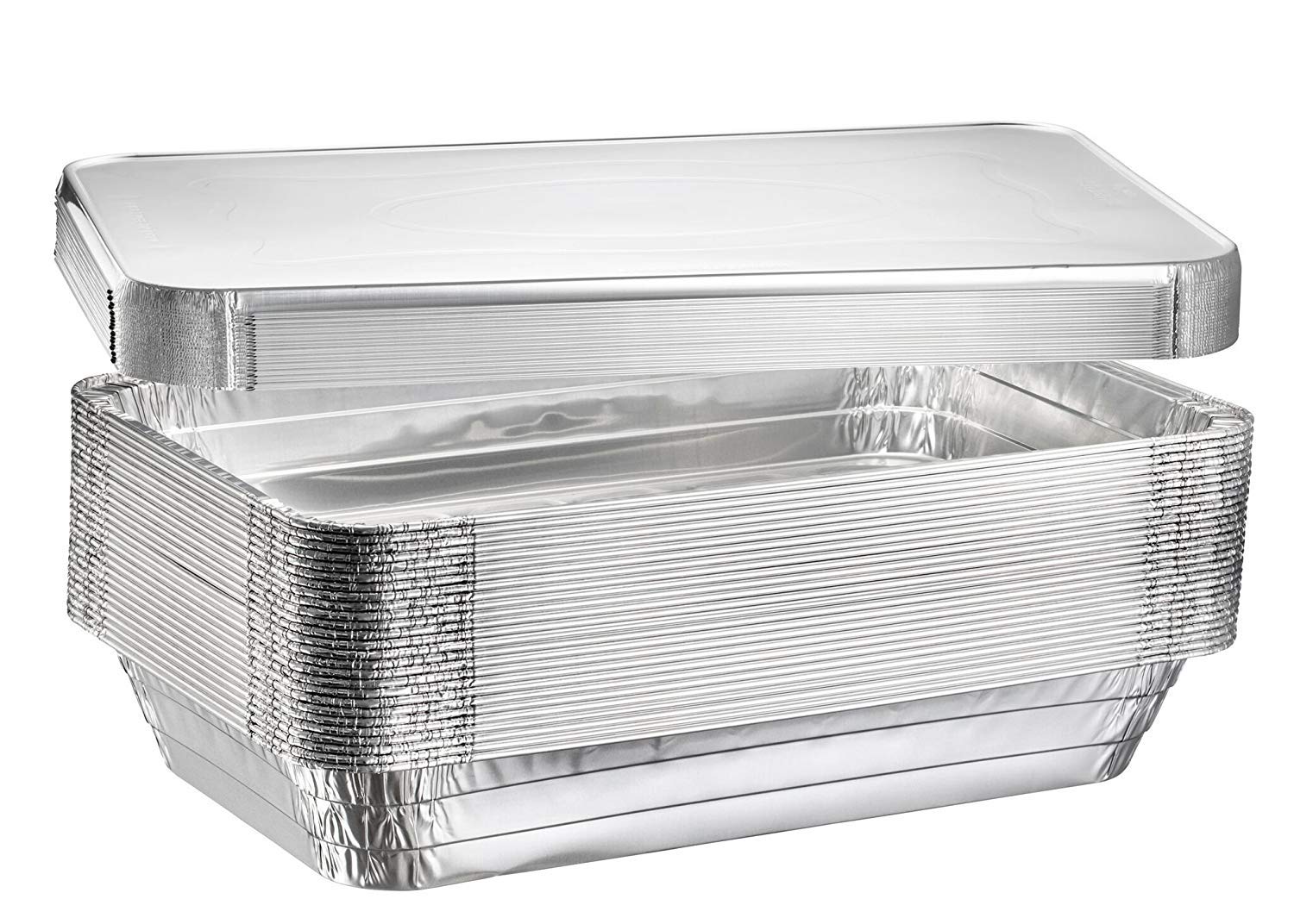 (40 Count) Full Size Deep Steam Table Pans with Lids - Disposable Aluminum Foil Food Containers for Baking, Freezing, Meal Prep & Storage (21” x 13” x 3”) - Perfect for Catering, Restaurants & Bulk Cooking