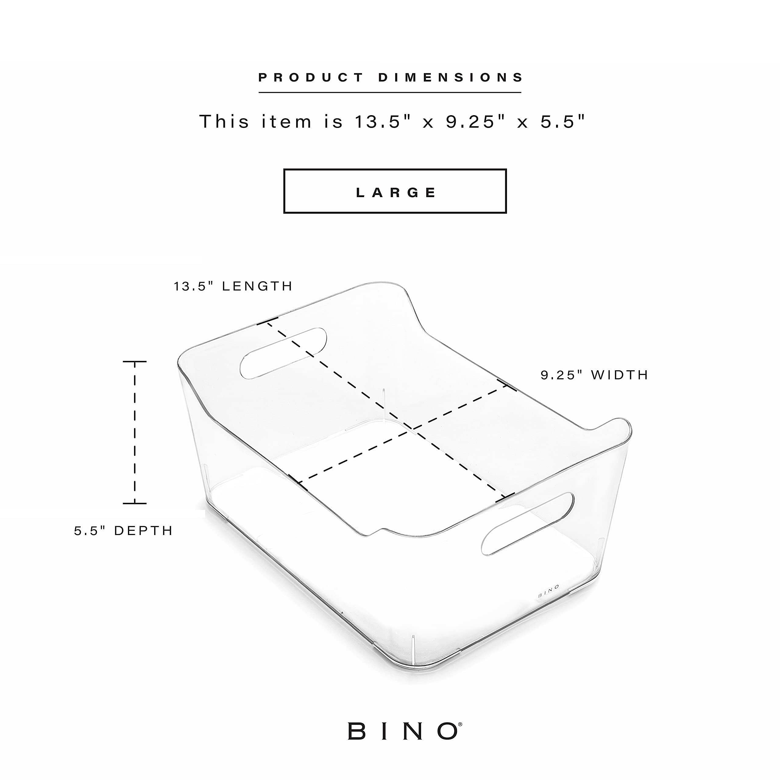 BINO Plastic Storage Bins 12-Pack - Large Multi-Purpose Organizer Containers with Handles, BPA-Free - Perfect for Pantry, Fridge, Freezer & Home Organization | THE SOHO COLLECTION | Ideal for Kitchen, Bathroom, Office & Closet Storage Solutions