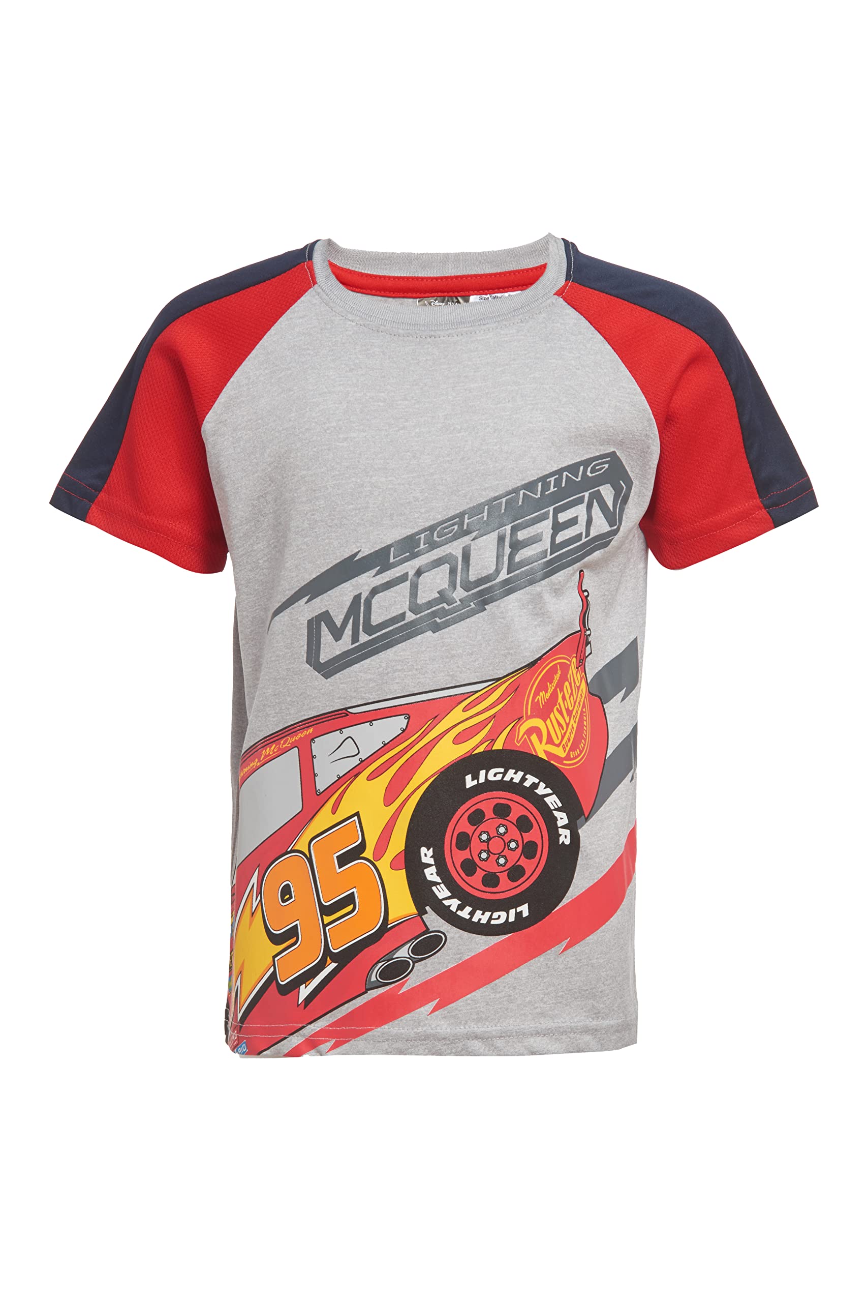 Disney Cars Lightning McQueen 3-Piece Boys Outfit Set - T-Shirt, Tank Top & Shorts for Summer Play, Birthday Parties & Casual Wear