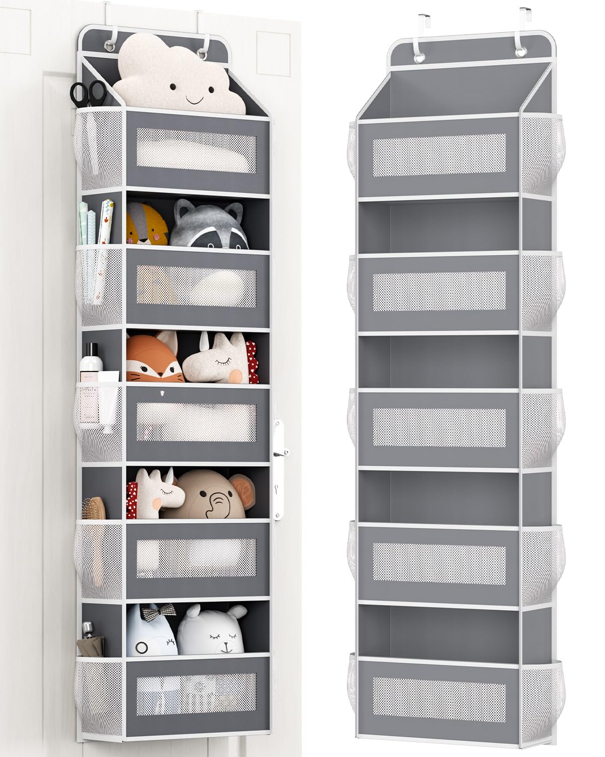 15-Pocket Over the Door Organizer - Space-Saving Bathroom Storage, Shoe Organizer, Kids Toy Storage & Closet Organizer - Perfect for Small Spaces, Nursery, Dorm & Apartment Organization