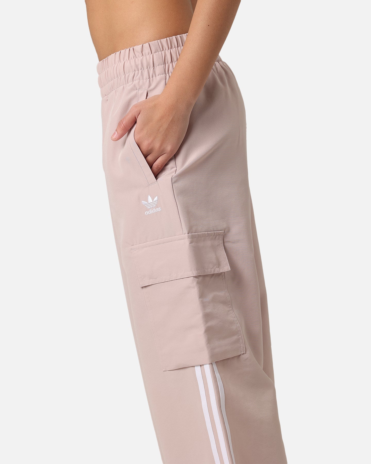Adidas Women's 3 Stripes Cargo Pants - Wonder Taupe | Comfortable Casual & Streetwear Style for Everyday Wear, Workouts & Outdoor Activities