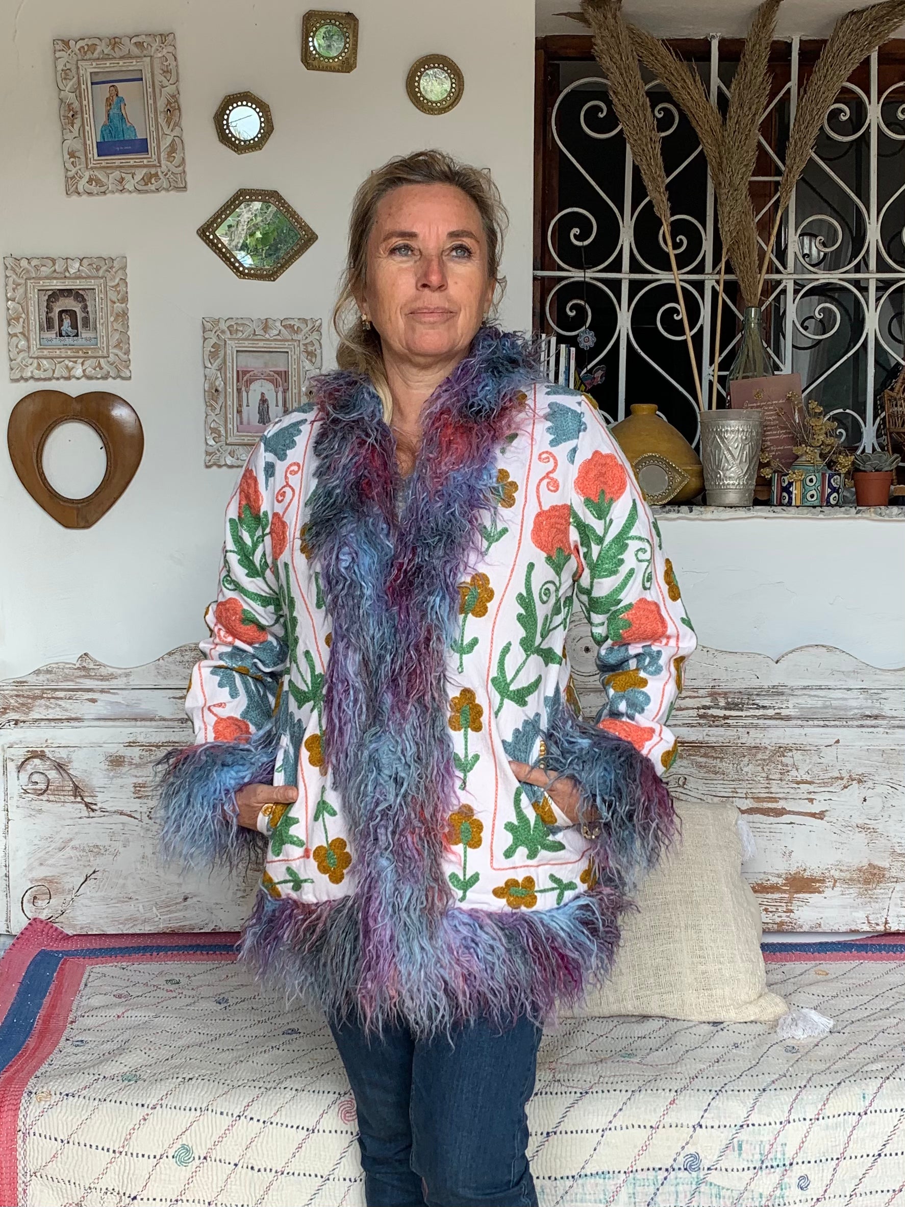 Boho Gypsy Ibiza Jacket for Women - Lightweight Embroidered Kimono Cover Up - Perfect for Beach, Festival & Summer Outfits