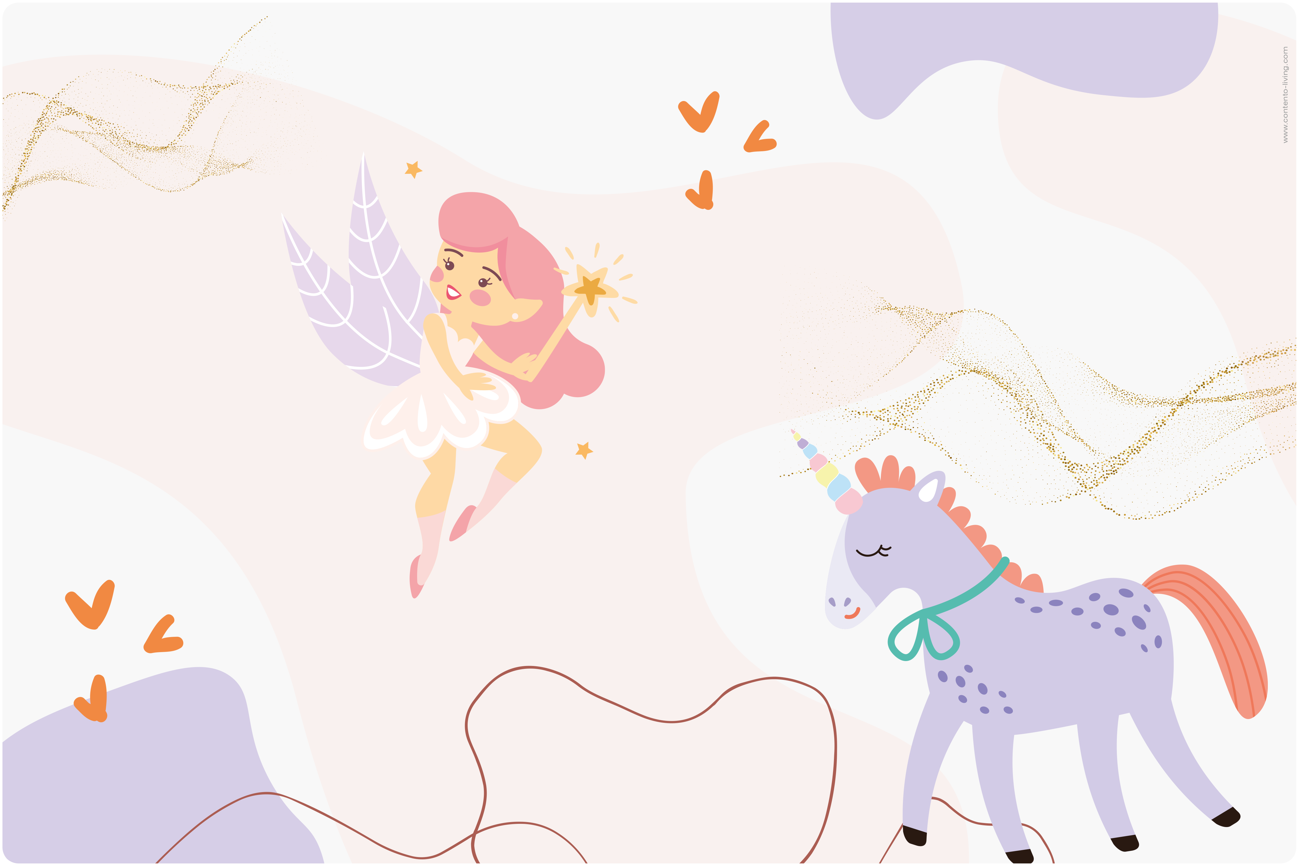 Unicorn Kids Desk Mat 60cm x 40cm - Non-Slip Study Table Cover for Children's Room, School & Homework - Cute Unicorn Design for Girls Bedroom Decor