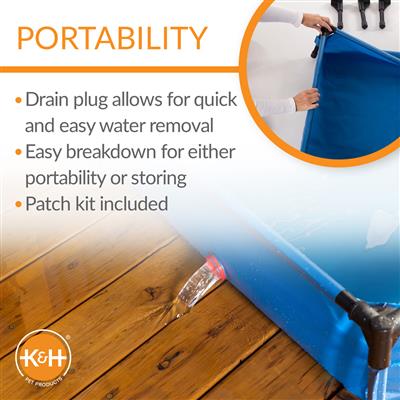 **KH Pet Pool - Portable & Durable Dog Swimming Pool for Small to Large Dogs - Perfect for Backyard, Beach, and Outdoor Play**