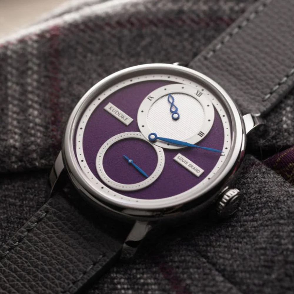 Louis Erard x KUDOKE Le Régulateur 42mm Purple Luxury Watch - Premium Swiss Automatic Timepiece for Men - Perfect for Business Meetings, Formal Events & Watch Collectors