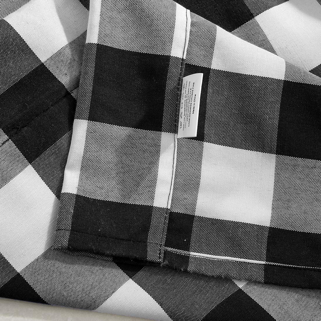 Black & White Buffalo Check Thermal Curtains for Farmhouse - 46x63 Inch, Small Windows