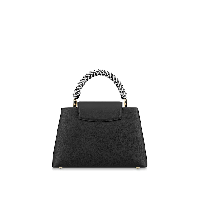 LV Capucines PM Handbag in Noir/Blanc Taurillon Leather - Luxury Designer Crossbody Bag for Women, Perfect for Work, Travel & Evening Events