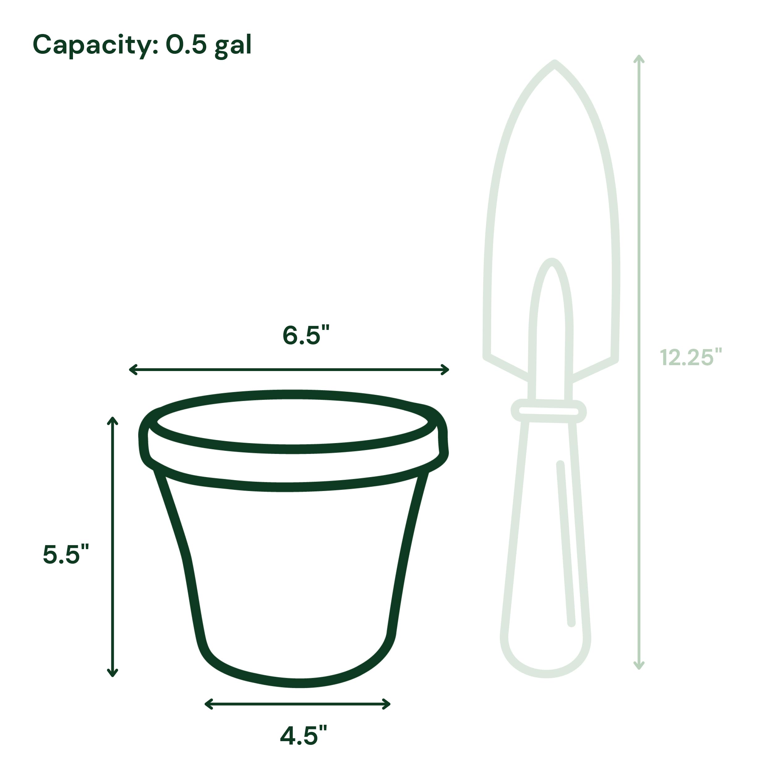 Bloem Terra Pot Planter 6 Inch - Modern Black Flower Pot for Indoor Plants, Outdoor Garden Decor | Perfect for Succulents, Herbs, Small Houseplants (Saucer Not Included)
