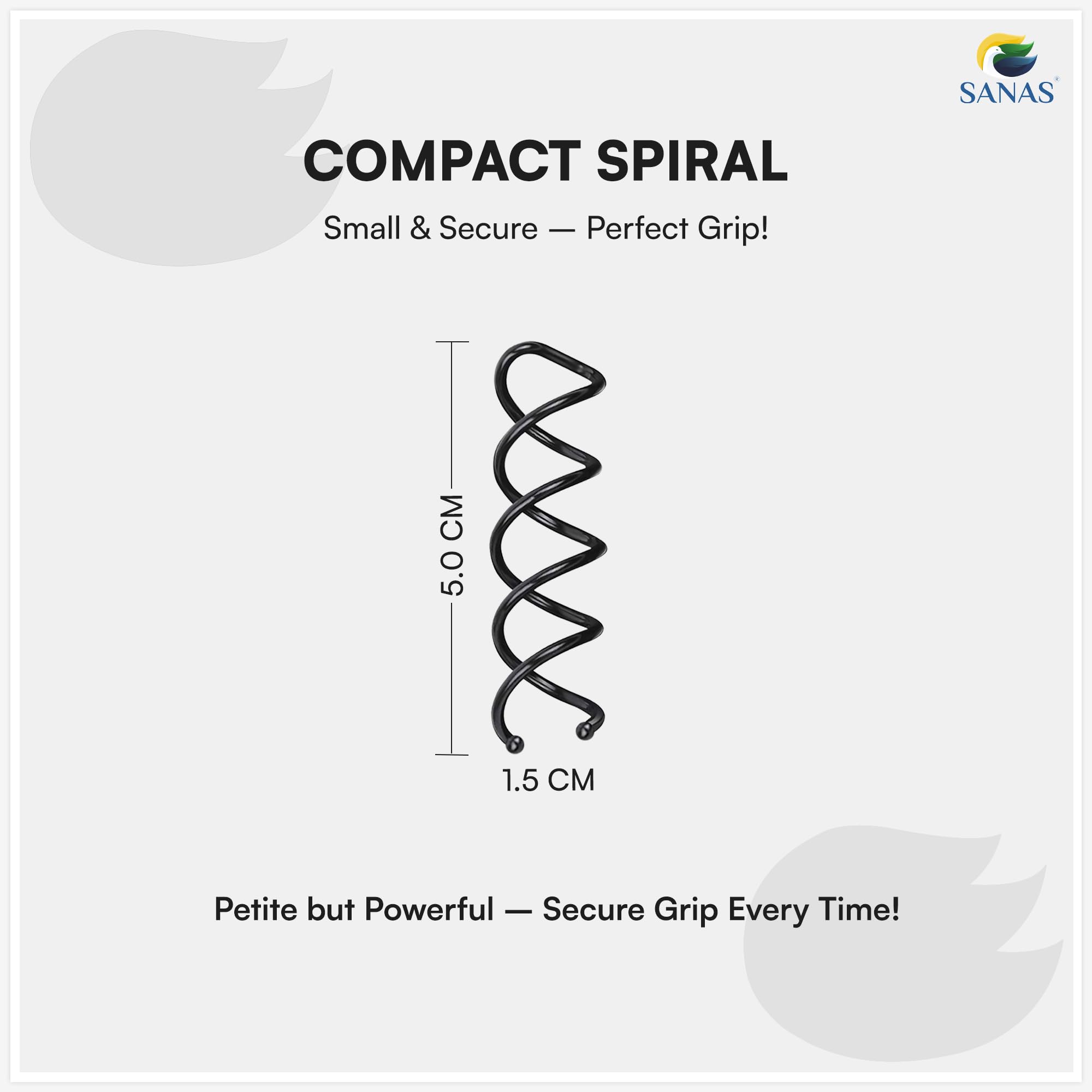 10PCS Sanas Spiral Hair Pins for Women - Metal Twisted Hair Bun Maker, Cute Hair Accessories for Twists & Updos - Spin Pins & Bobby Pins (Black) | Perfect for Weddings, Parties & Everyday Styling
