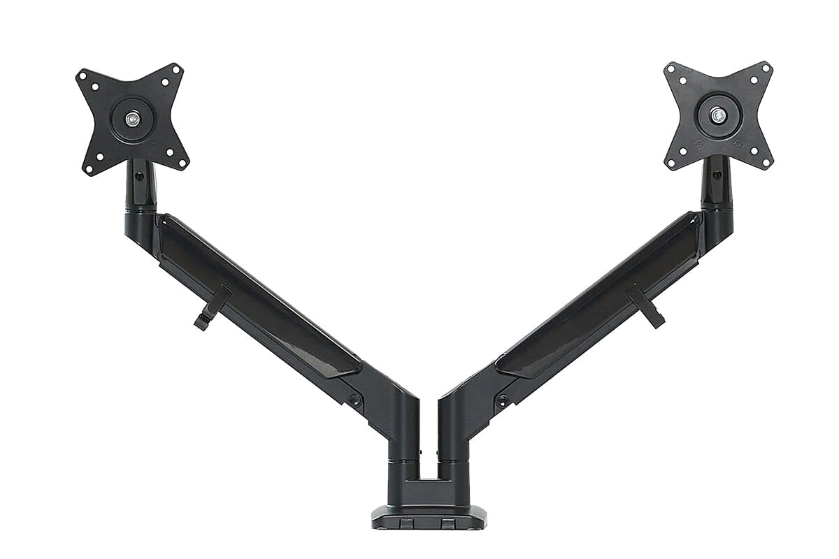 Ergonomic Uplifting Yogiflex Dual Monitor Arm Stand - Adjustable Height & Tilt for 13-32 Inch Screens - Perfect for Home Office & Gaming Setup