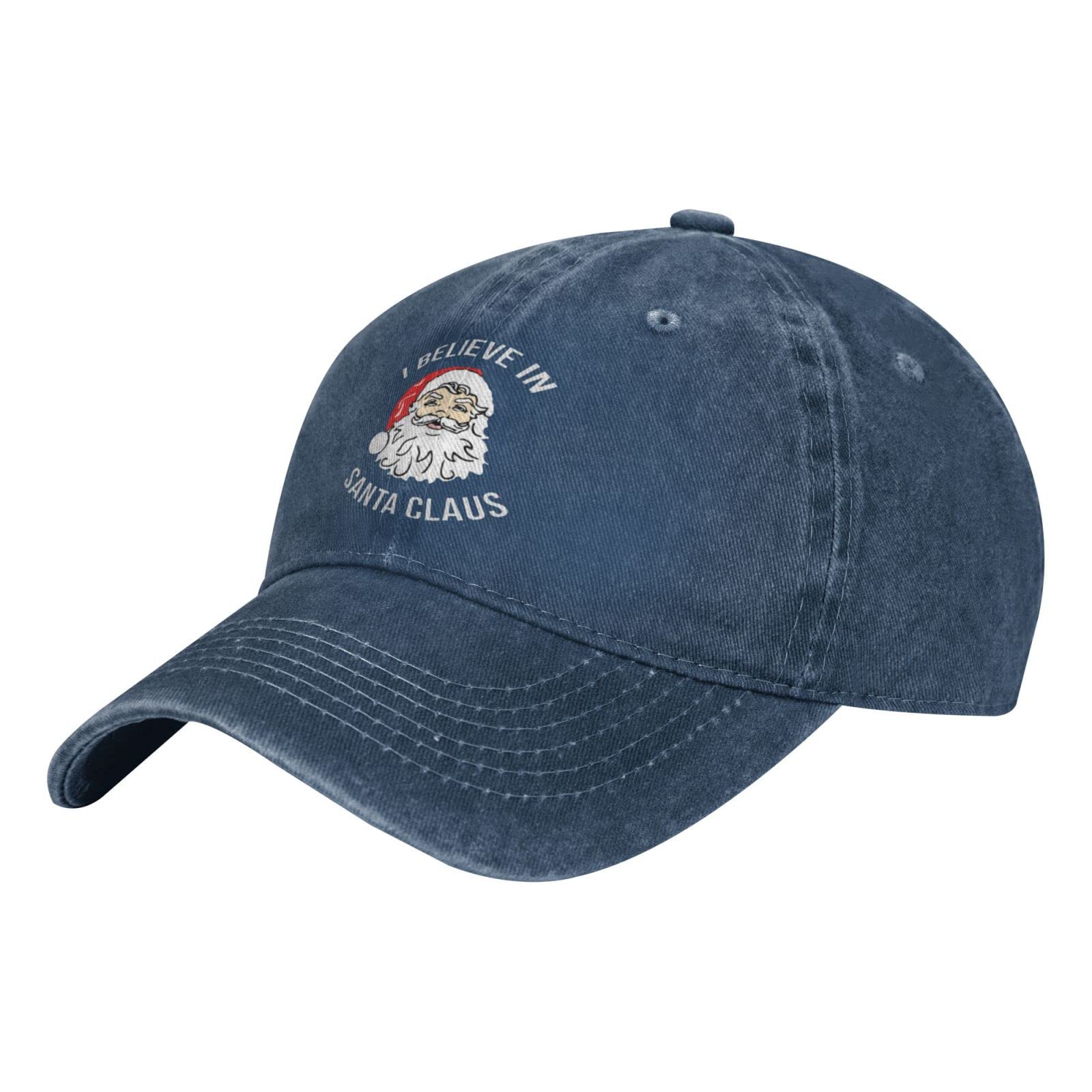 Santa Claus Christmas Unisex Denim Cowboy Hat - Adult Dad Cap for Men & Women | Hip Hop Driver Hat for Festive Outfits & Holiday Parties
