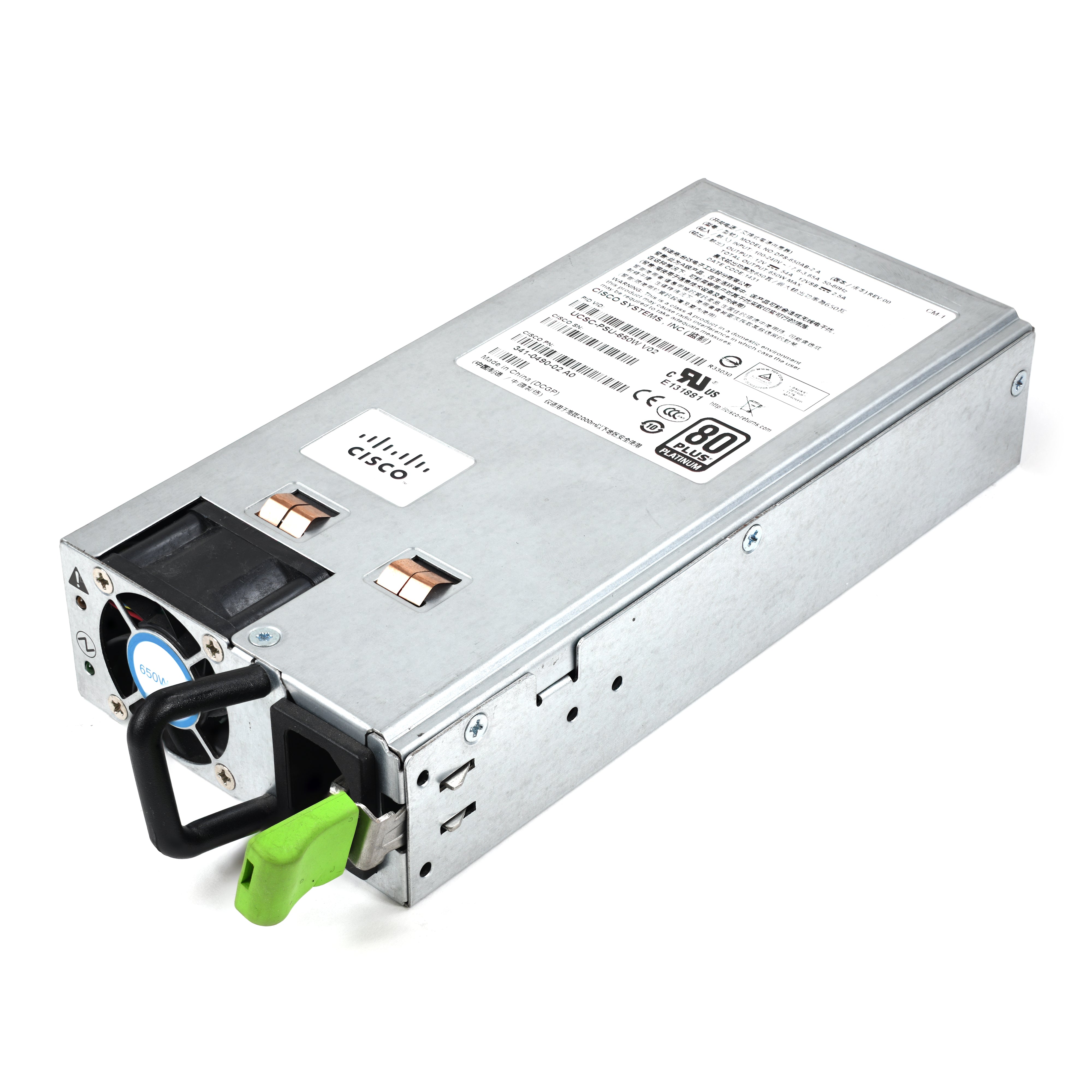 Cisco UCS 650W Power Supply Unit (PSU) - 100-240V AC Input - Model 341-0490-02 A0 - UCSC PSU 650W V02 - Ideal for Data Center Servers & Enterprise IT Equipment