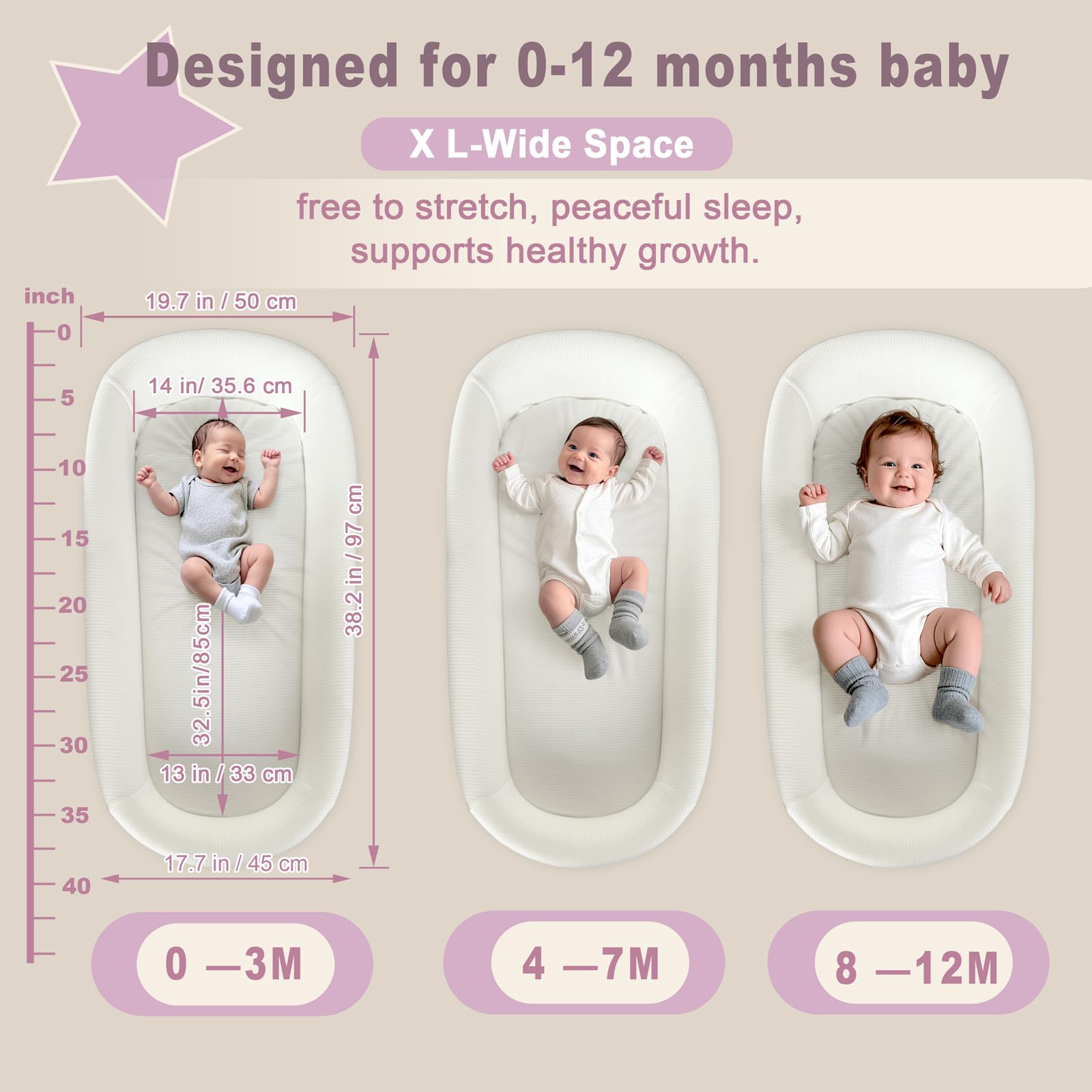 Portable Newborn Nest Lounger - Travel Bassinet with Canopy & Mosquito Net, Lightweight Foldable Baby Bed with Cotton Cover & Supportive Mattress - Washable for Indoor & Outdoor Use (Pink) - Perfect for Nursery, Travel, Beach & Park Outings