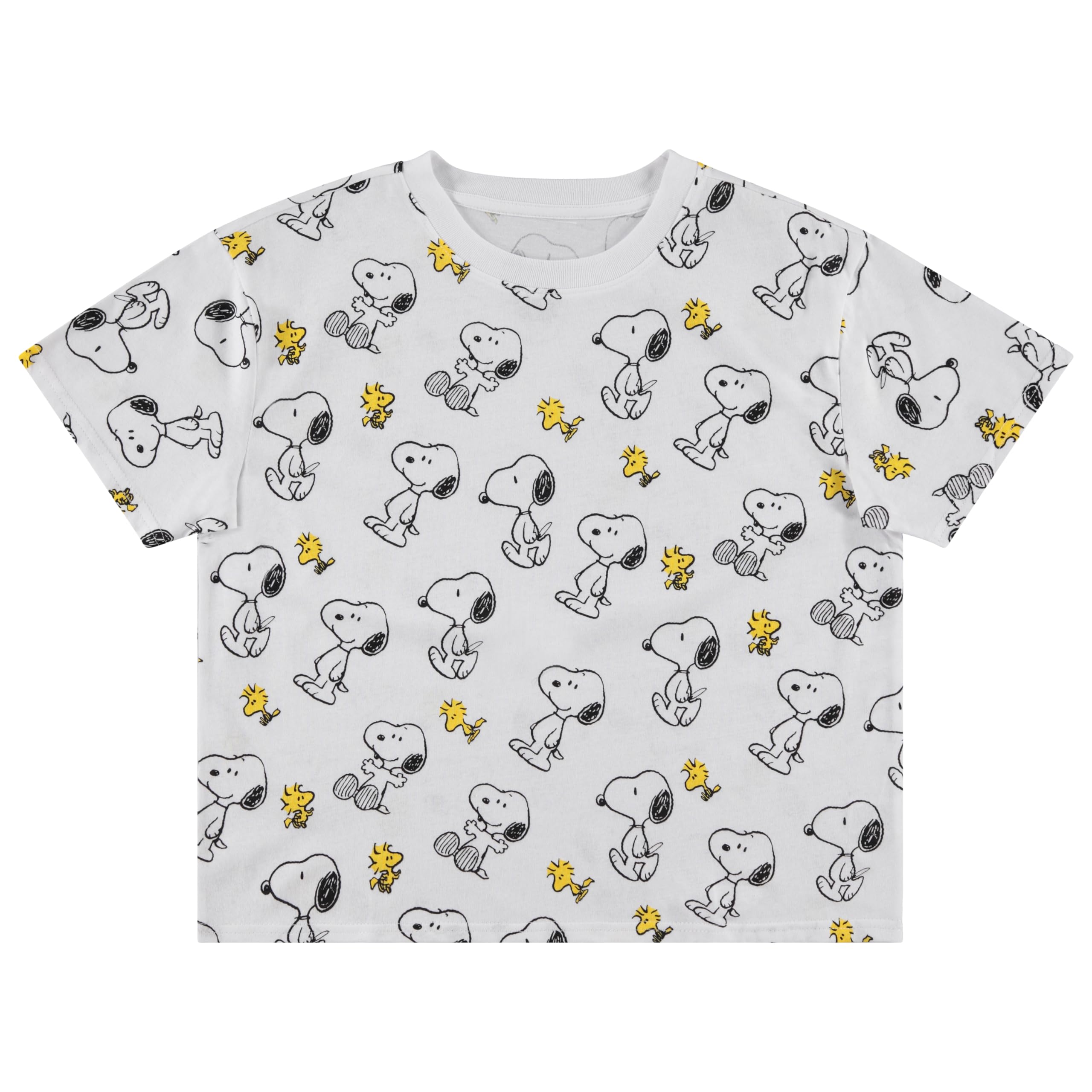 Women's Snoopy Graphic T-Shirt - Peanuts Cartoon Fashion Tee with Curved Hem for Juniors | Casual Wear, Gift for Snoopy Fans, Everyday Outfit