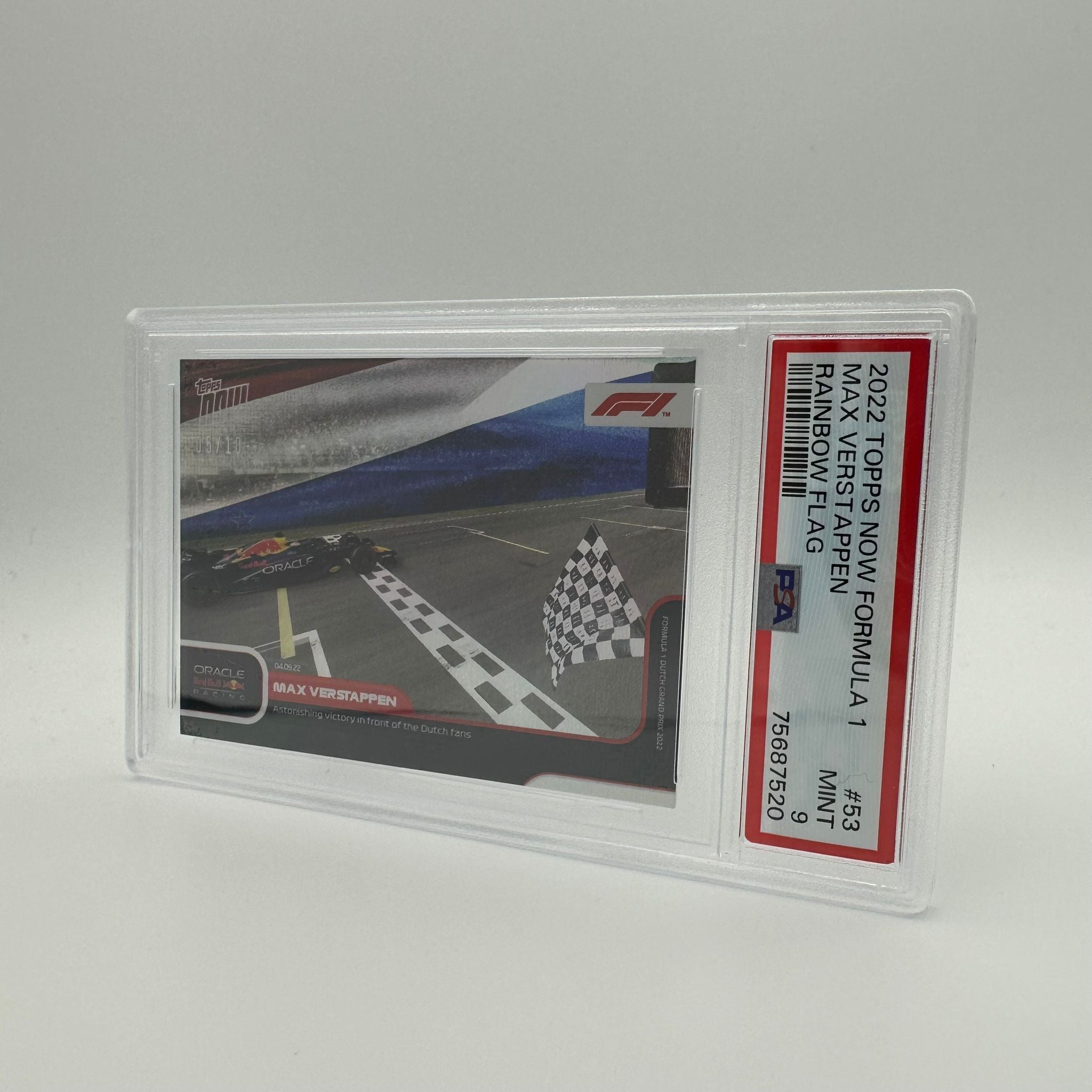 PSA 9 Graded 2005/10 Max Verstappen #53 Rainbow Foil Trading Card - Dutch GP Victory Commemorative - Perfect for F1 Collectors & Motorsport Memorabilia Displays