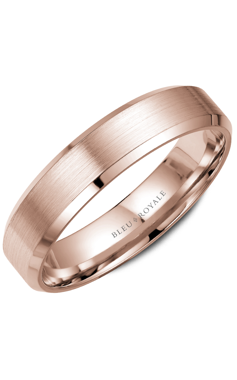 Bleu Royale Men's Wedding Band Ring RYL 023R5 - 14K White Gold Classic Comfort Fit Band for Grooms, Engagement & Anniversary Gifts