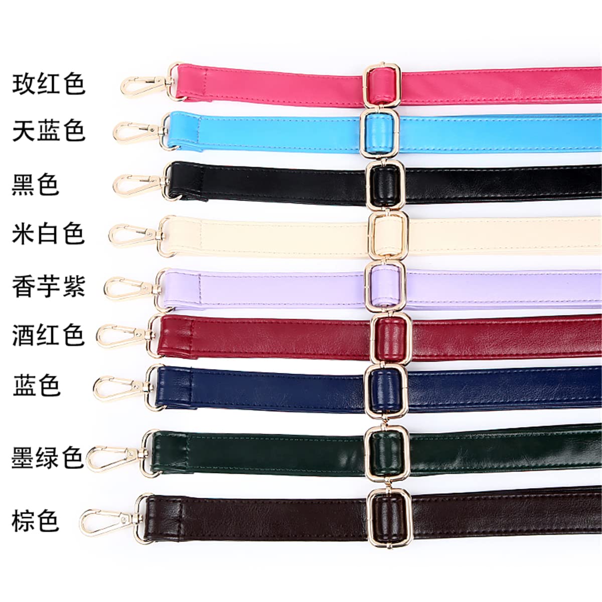 1.5 cm Adjustable Crossbody Bag Strap - Genuine Sheepskin Pattern Leather Replacement Purse Strap for Handbags (59