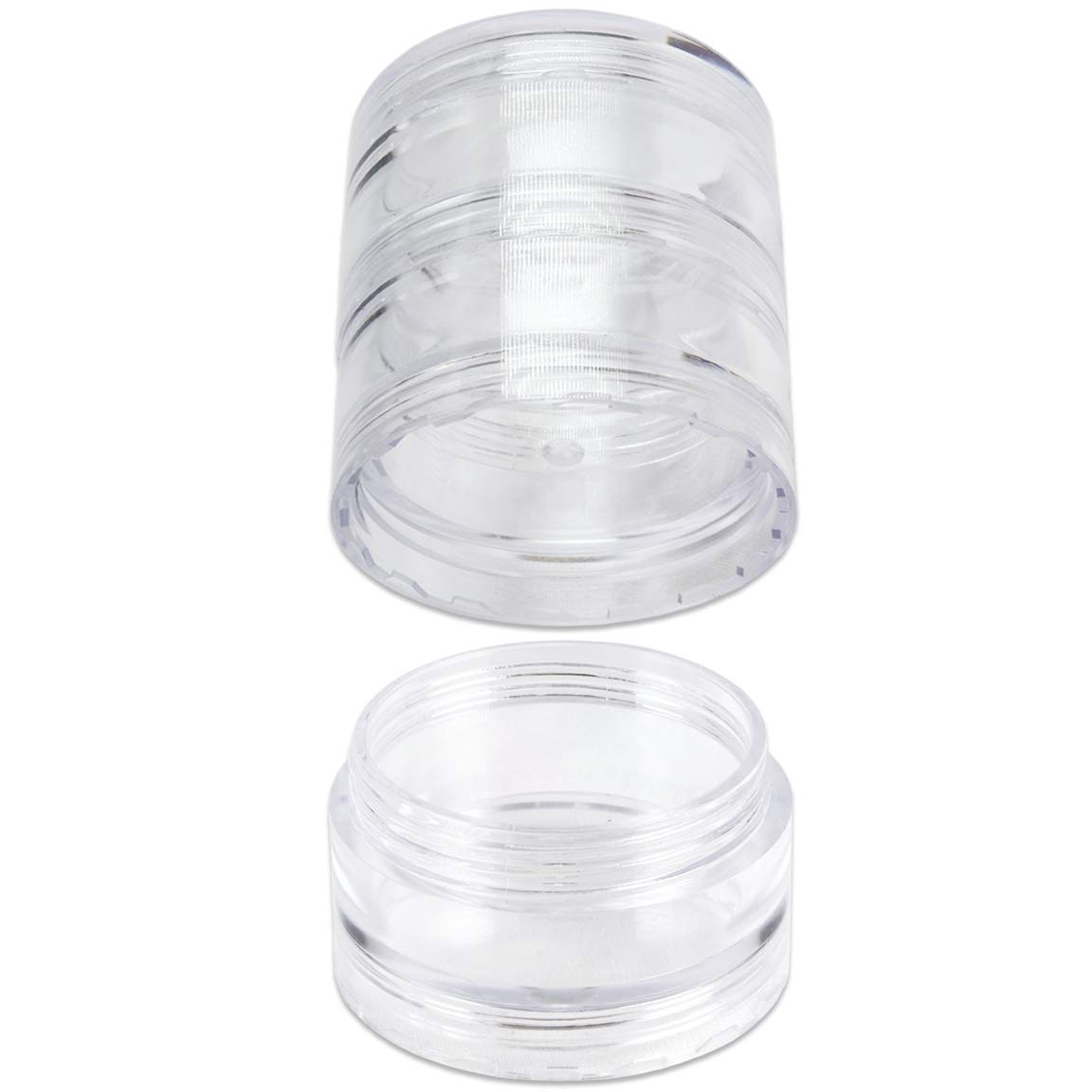 Beauticom® 36 Pack (216 Pieces) 10G/10ML Clear Round Stackable Reusable Plastic Jars for Organizing Art Supplies, Office Stationery, Workshop Tools, Makeup & Beauty Products - Perfect for Craft Rooms, Vanity Tables & DIY Storage Solutions