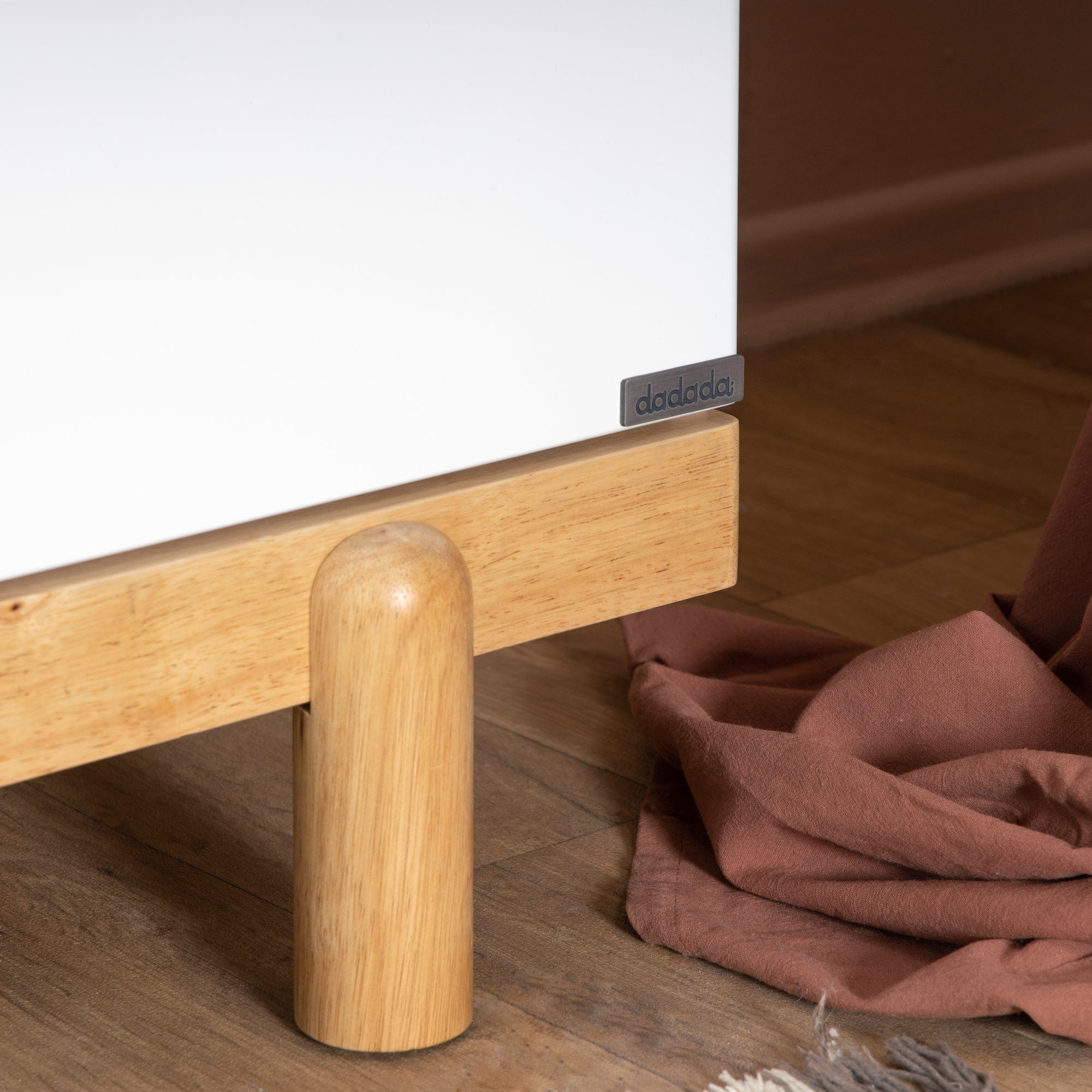 Dadada Bliss 6-Drawer Dresser in White & Natural - Perfect for Bedroom, Nursery, or Closet Organization