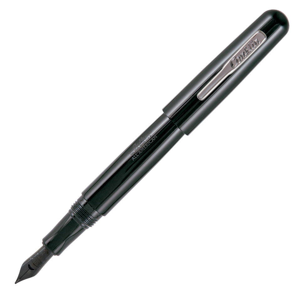 Conklin All American Fountain Pen - Premium Raven Black Ink Pen for Writing, Calligraphy & Gift Giving - Elegant Office, School & Home Use