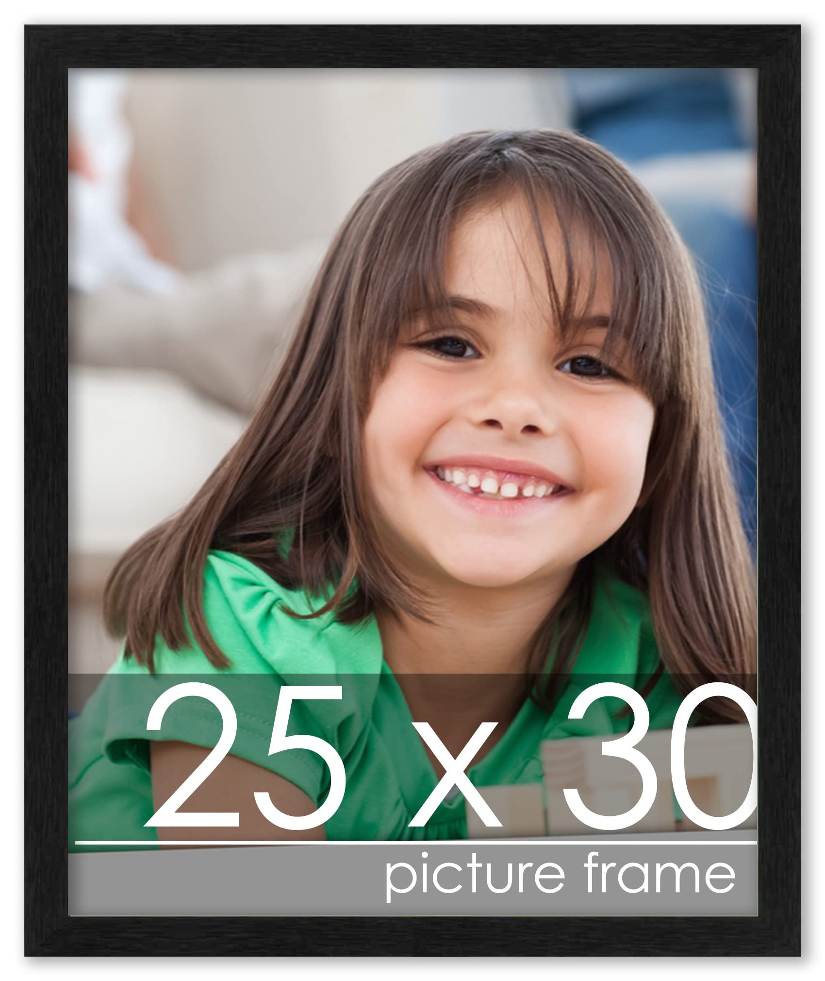 25x30 Traditional Black Wood Picture Frame with UV Acrylic & Foam Board Backing - Complete Wall Decor Set for Posters, Photos & Artwork - Perfect for Home, Office & Gallery Displays