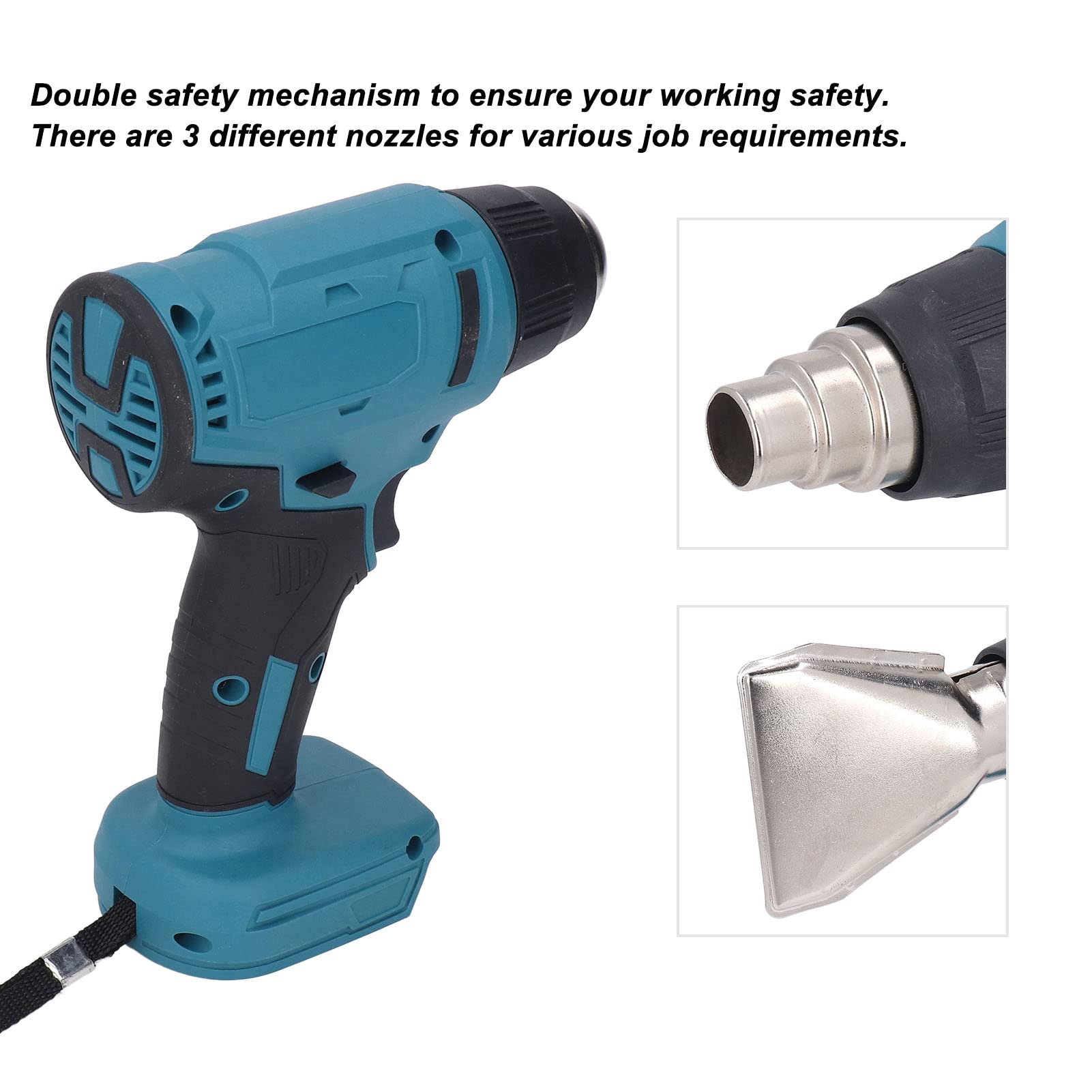 Rechargeable Cordless Heat Nozzles Kit - 3 Quick Heating Attachments for DIY Repairs, Crafting & Electronics Maintenance | Portable Hot Air Tool for Home Improvement & Hobby Projects