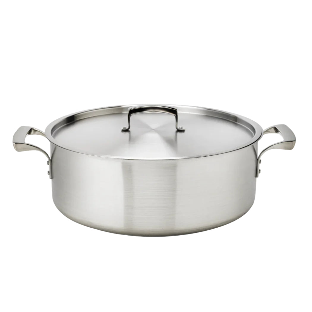 Thermalloy 25 Qt Stainless Steel Braiser Pan - Oven Safe, Induction Compatible Cookware for Roasting, Searing & Slow Cooking | Perfect for Family Dinners & Entertaining