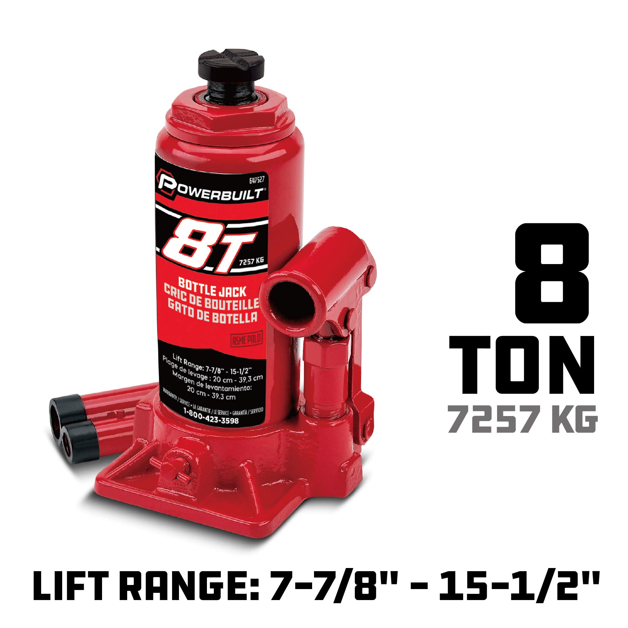 Alltrade 647527 Heavy Duty 8-Ton Bottle Jack - Professional Hydraulic Car Lift for Vehicle Repair, Towing & Off-Roading - Garage & Auto Shop Essential Tool