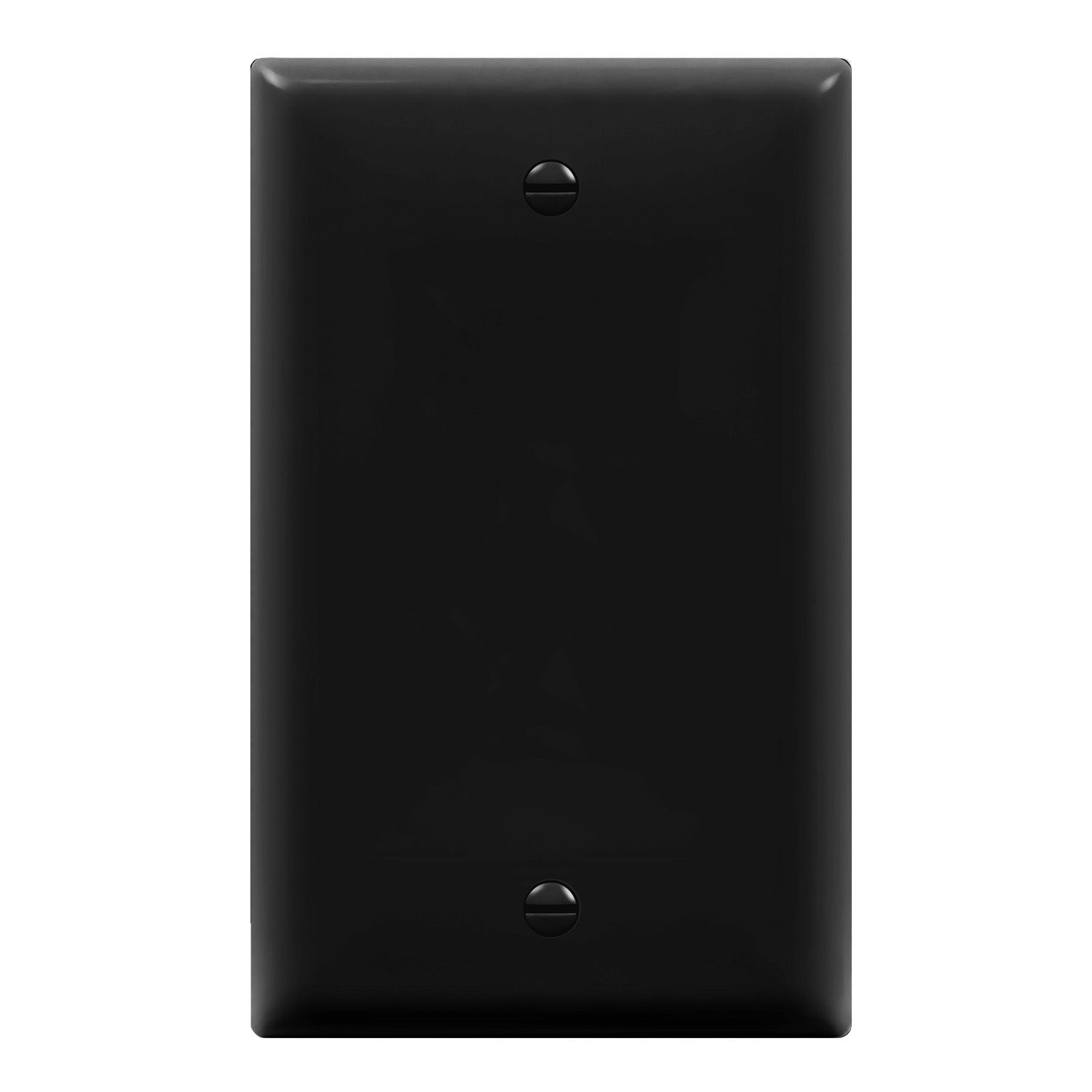 1 Gang Blank Wall Plate - Black - Cover for Electrical Outlets & Switches - Ideal for Home, Office & Commercial Use