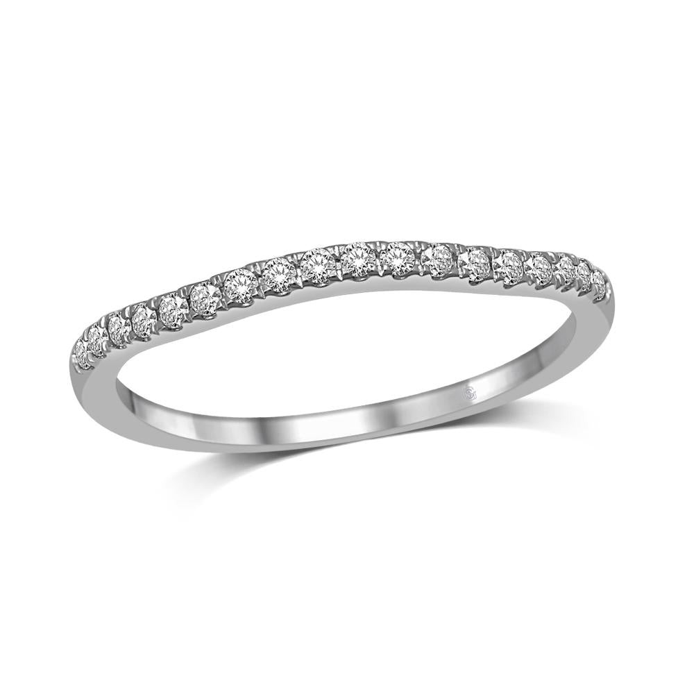 14K White Gold 1/6 Ct.Tw Diamond Wedding Band for Women - Elegant Stackable Ring for Bridal, Anniversary & Everyday Wear | Lovecuts Jewelry