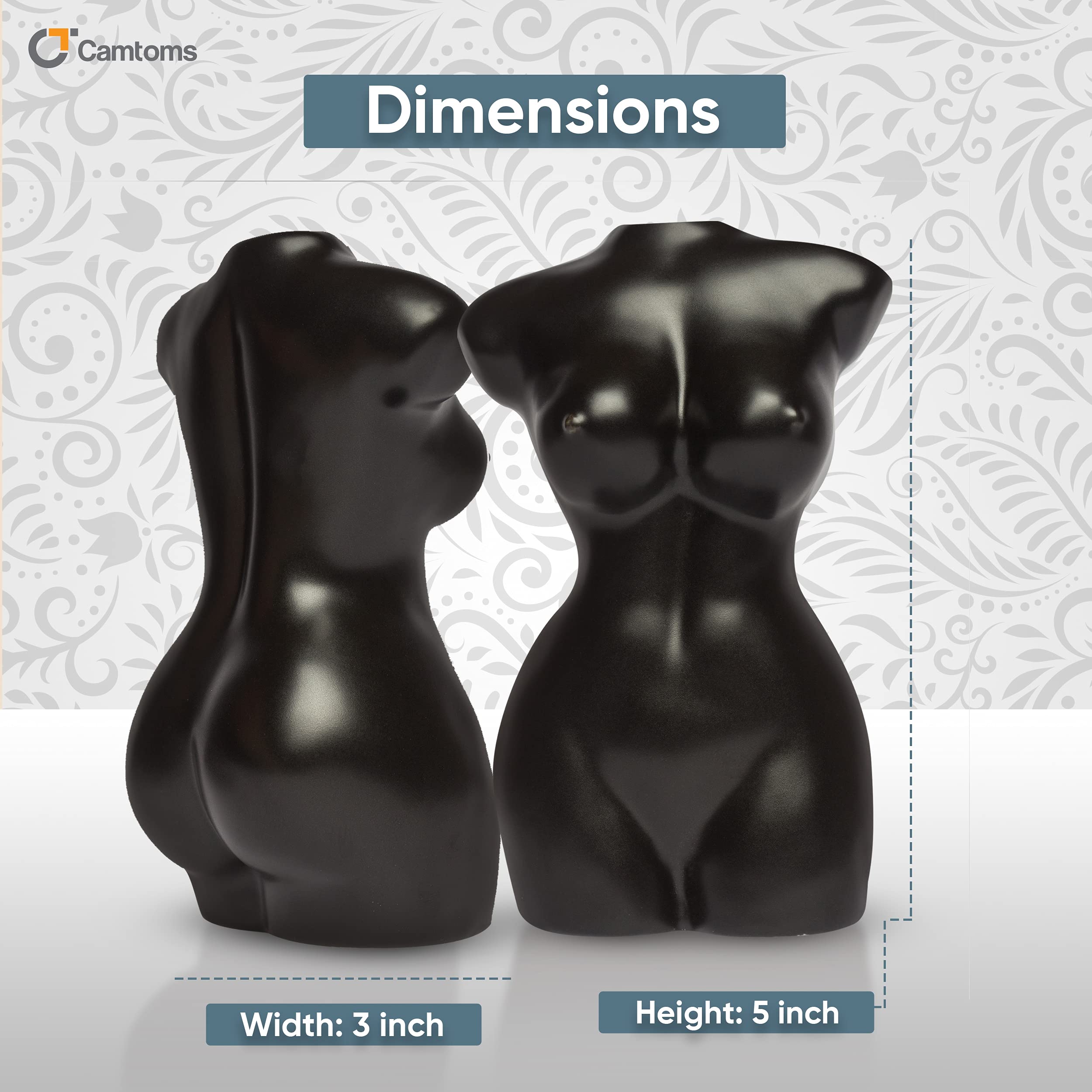 Female Body Vase - Ceramic Sculpture for Home Decor | Unique Woman Shaped Vase with Incense Holder | Perfect for Boho Decor, Wedding Centerpieces & Yoga Studio Decorations