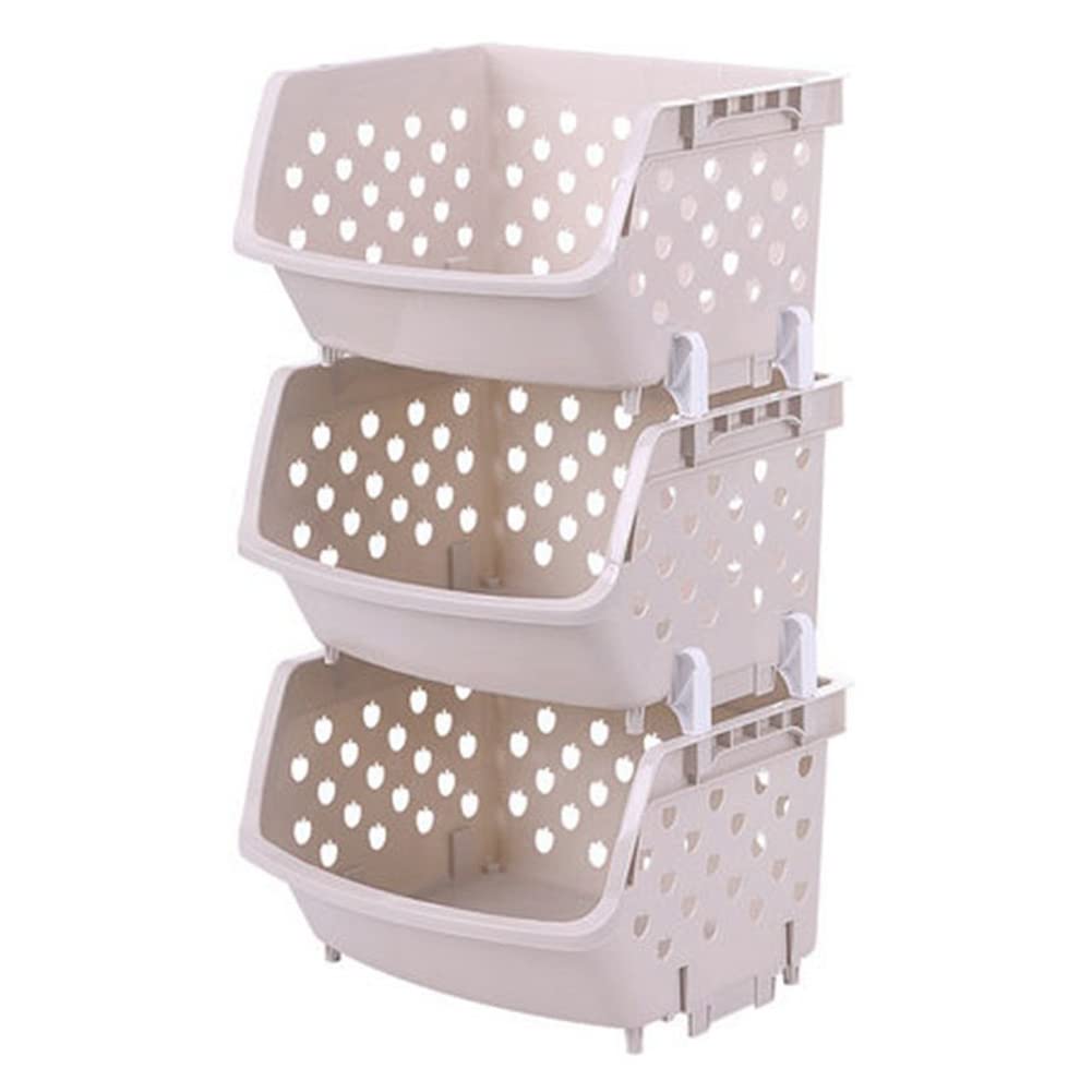Kids Toy Storage Organizer - 3-Tier Plastic Toy Cabinet for Playroom, Nursery & Bedroom | Durable Toy Organizer with 3 Storage Bins for Easy Cleanup & Organization