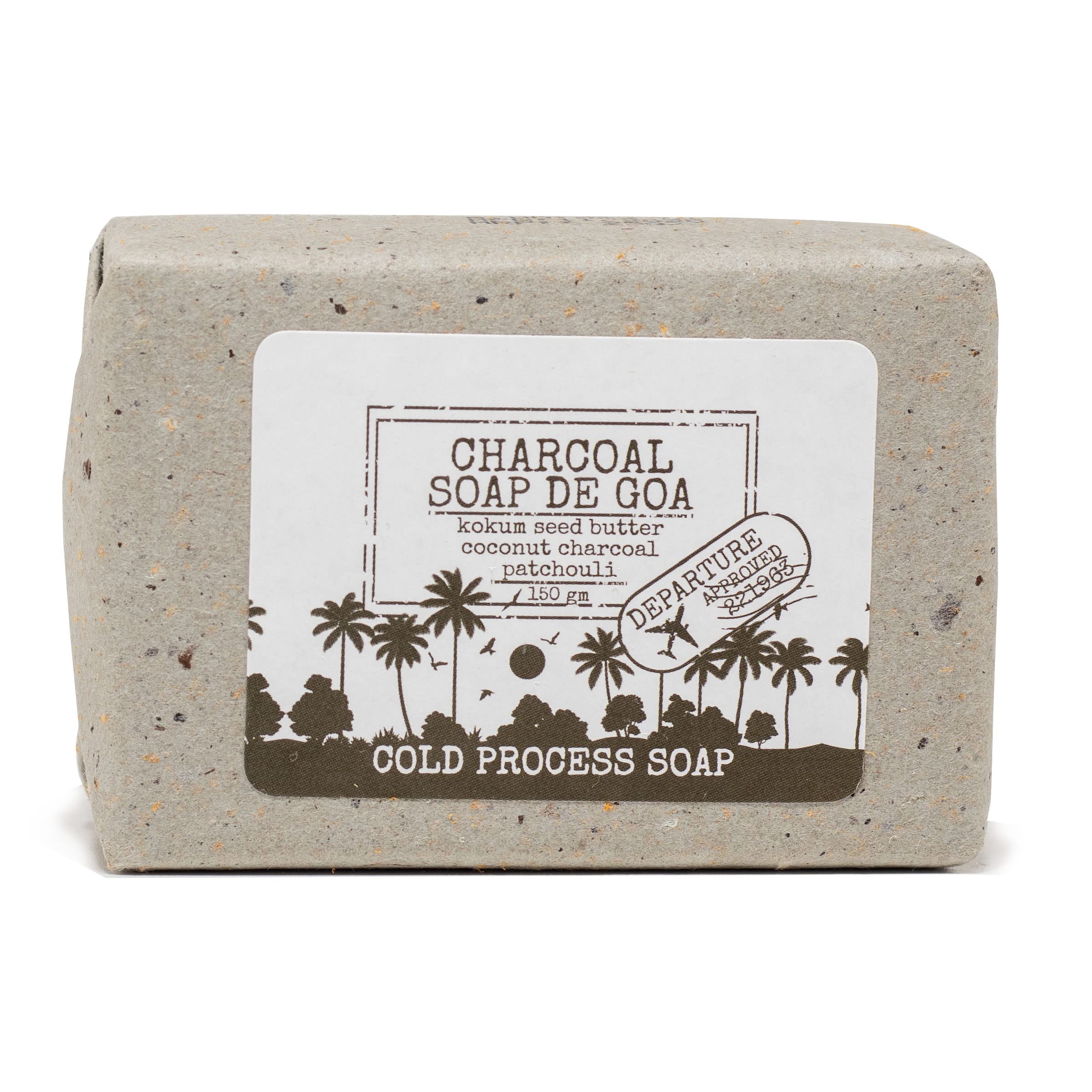 Organic Amsarveda Charcoal Soap from Goa - Deep Cleansing & Detoxifying Face & Body Bar for Acne, Blackheads & Oily Skin - Perfect for Daily Skincare Routine & Spa Treatments