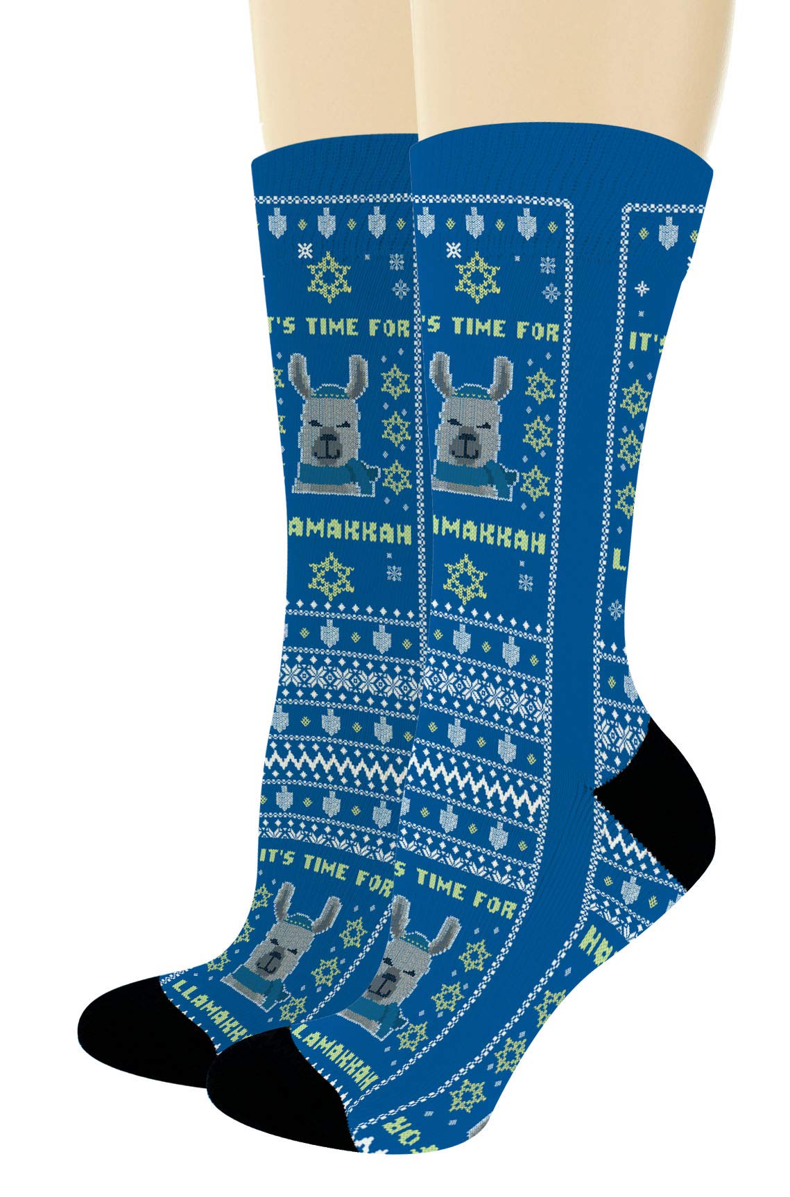 Funny Hanukkah Socks with Llama Design - 