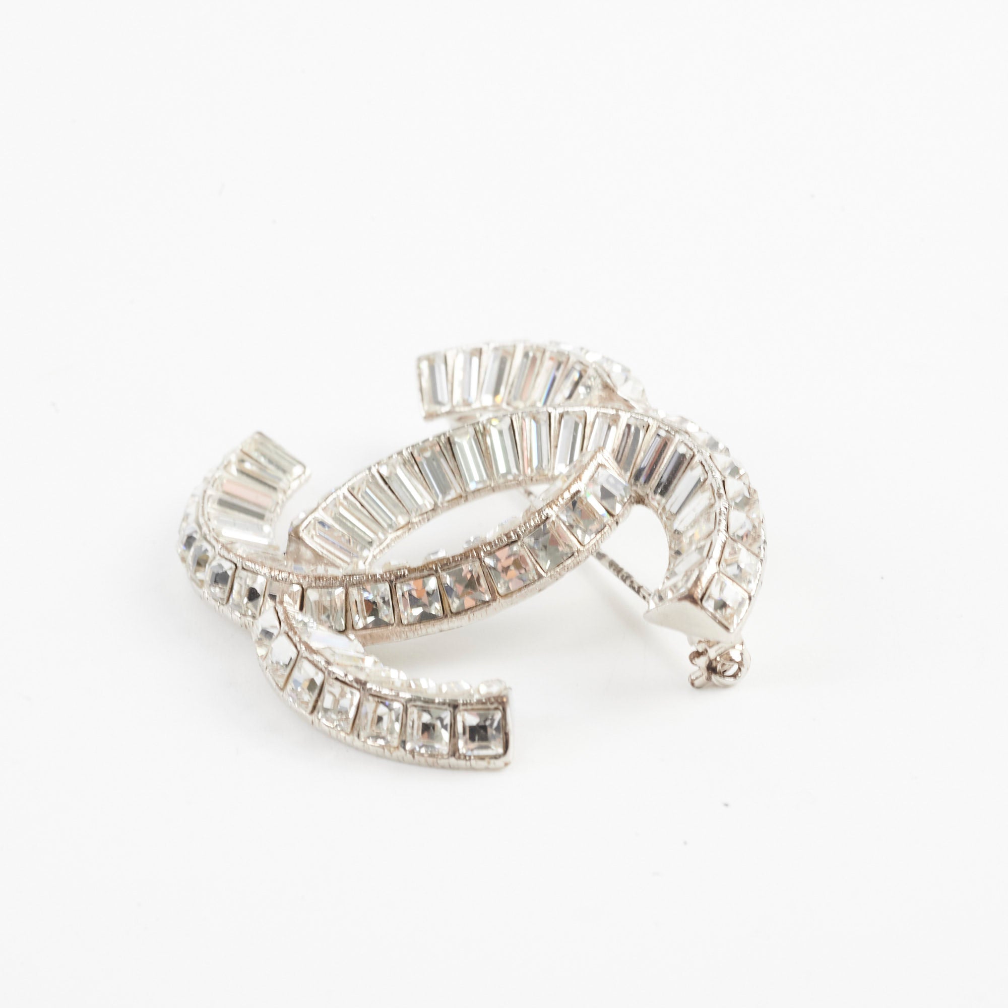 Chanel CC Logo Silver Brooch - Elegant Costume Jewelry for Women | Perfect for Parties, Weddings & Special Occasions